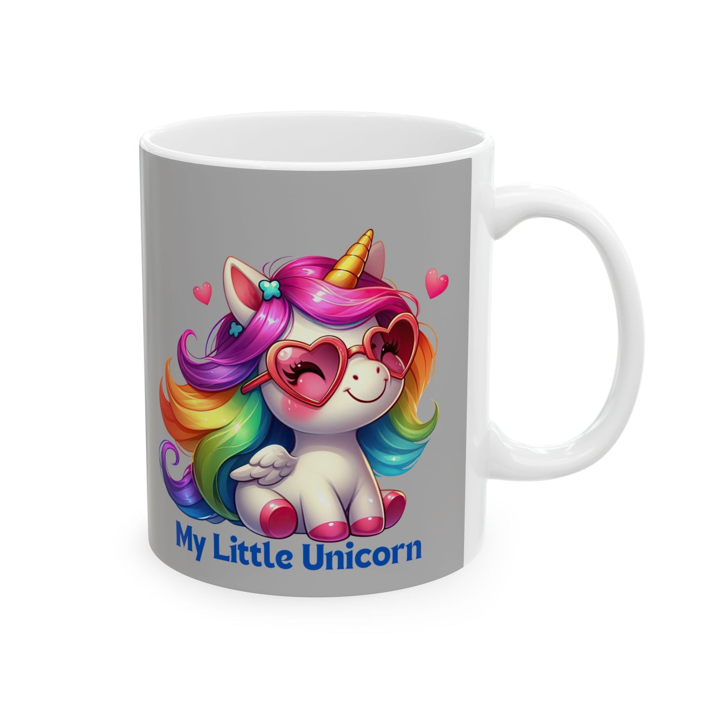 My Little Unicorn Rainbow Mug 11-15 Ounces Light Grey