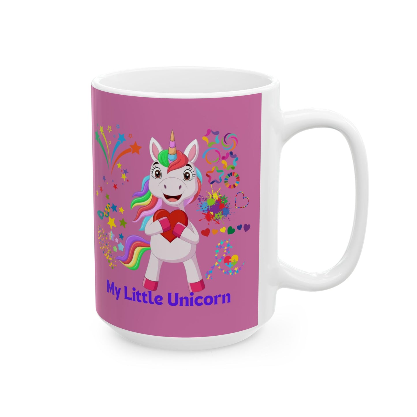 My Little Unicorn Couple Mug 11-15 Ounces Light Pink