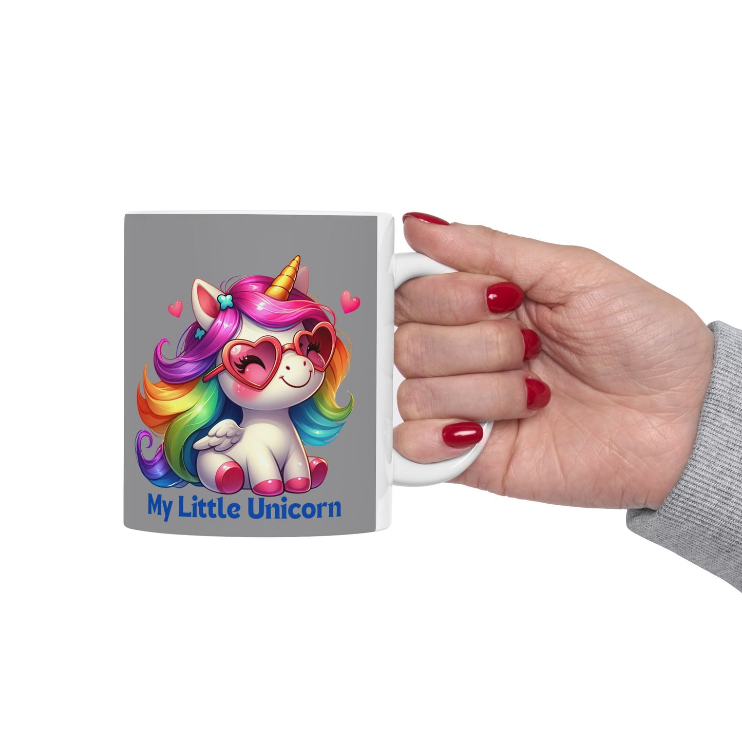 My Little Unicorn Rainbow Mug 11-15 Ounces Grey