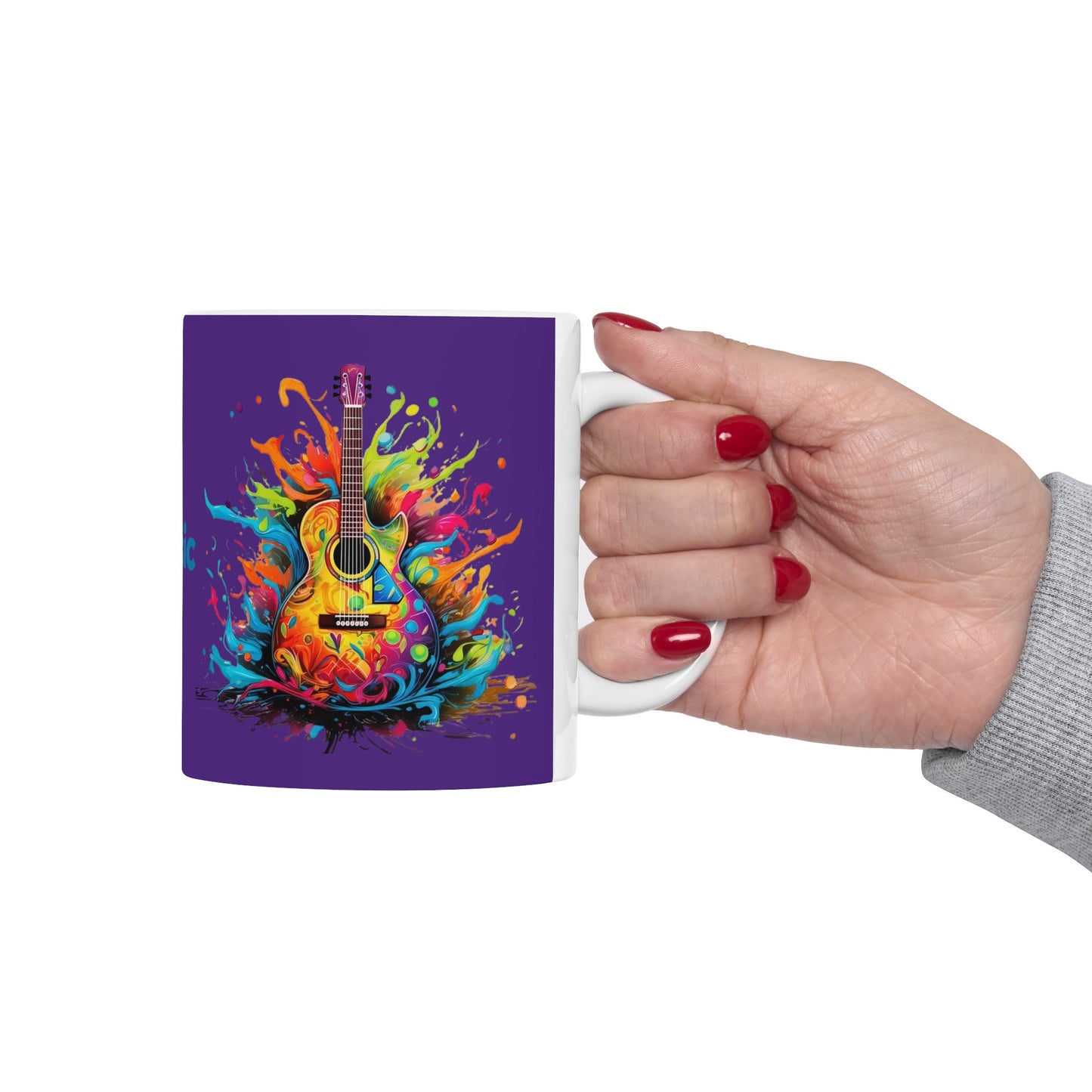 I Love Music Mug 11 Ounces Purple