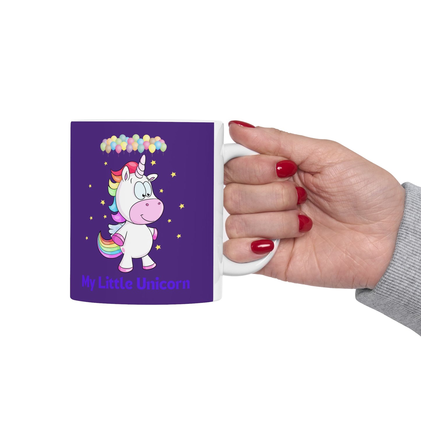 My Little Unicorn Balloons Mug 11-15 Ounces Purple