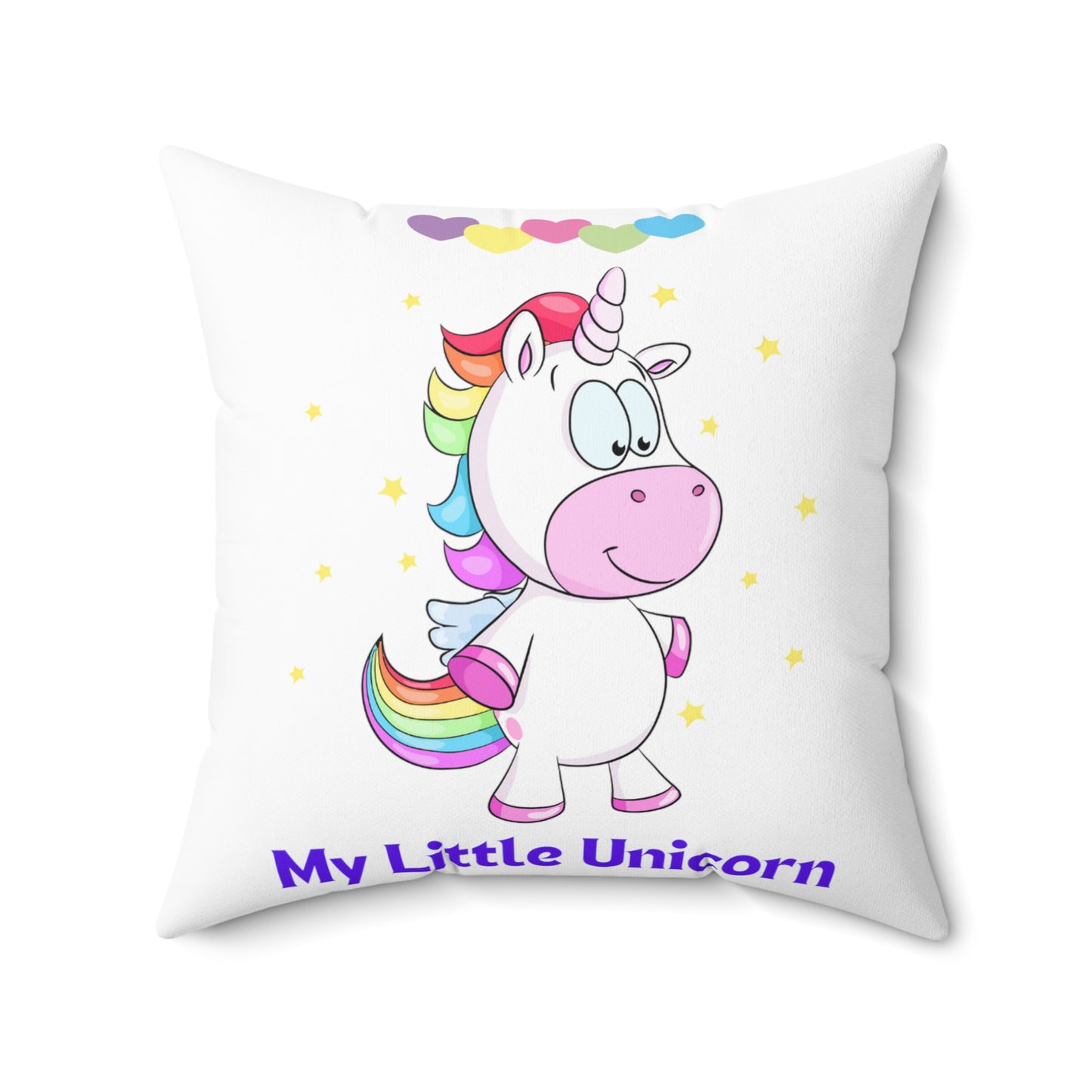 My Little Unicorn Love Spun Polyester Pillow White