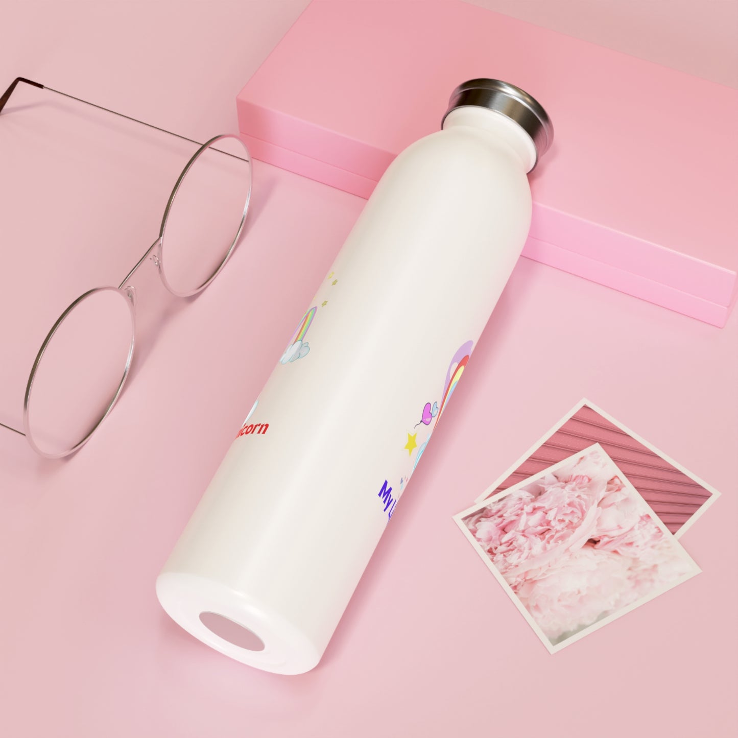 My Little Gold Star Unicorn Bottle 20 Ounces White