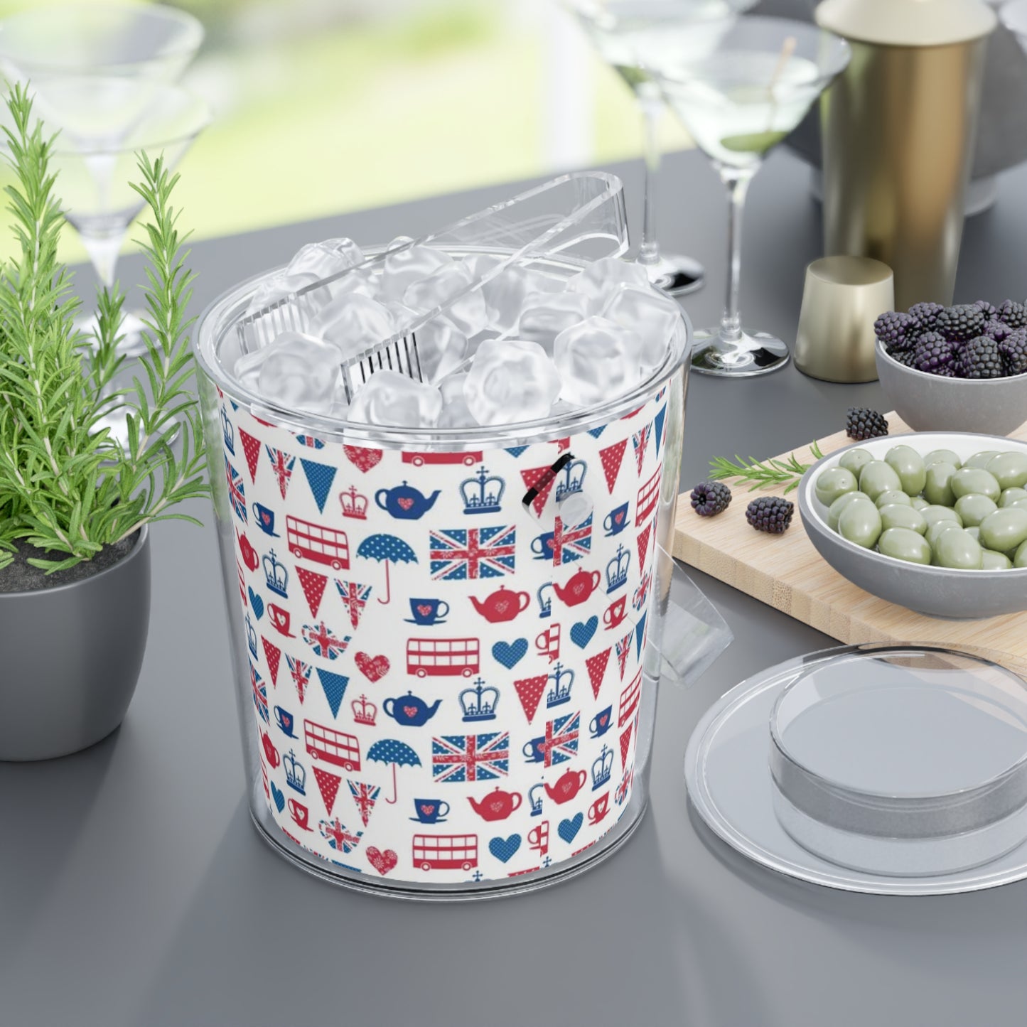 Ice Bucket with Tongs
