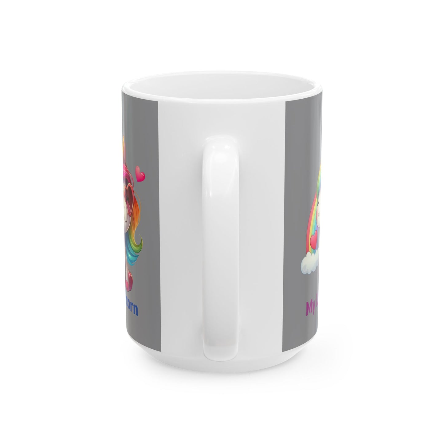 My Little Unicorn Rainbow Mug 11-15 Ounces Grey