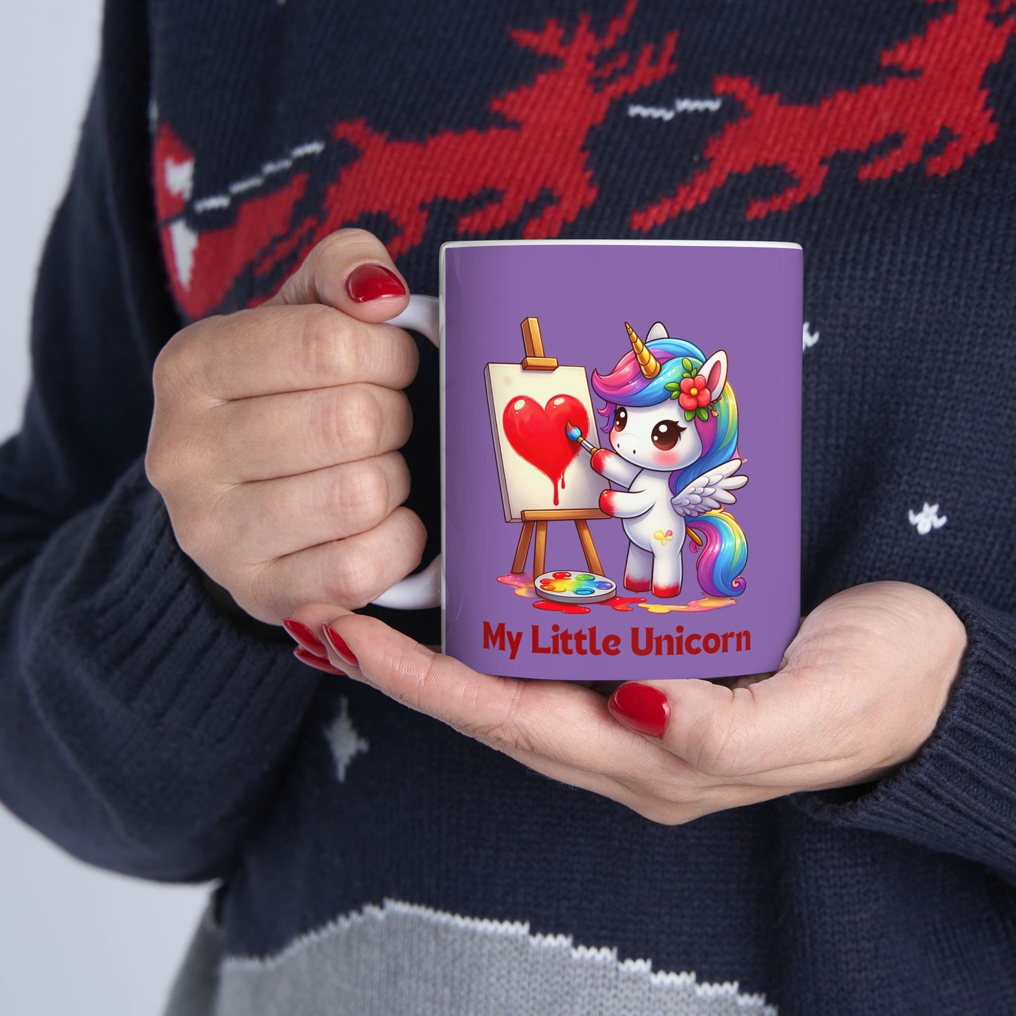 My Little Unicorn Heart Mug 11-15 Ounces Light Purple