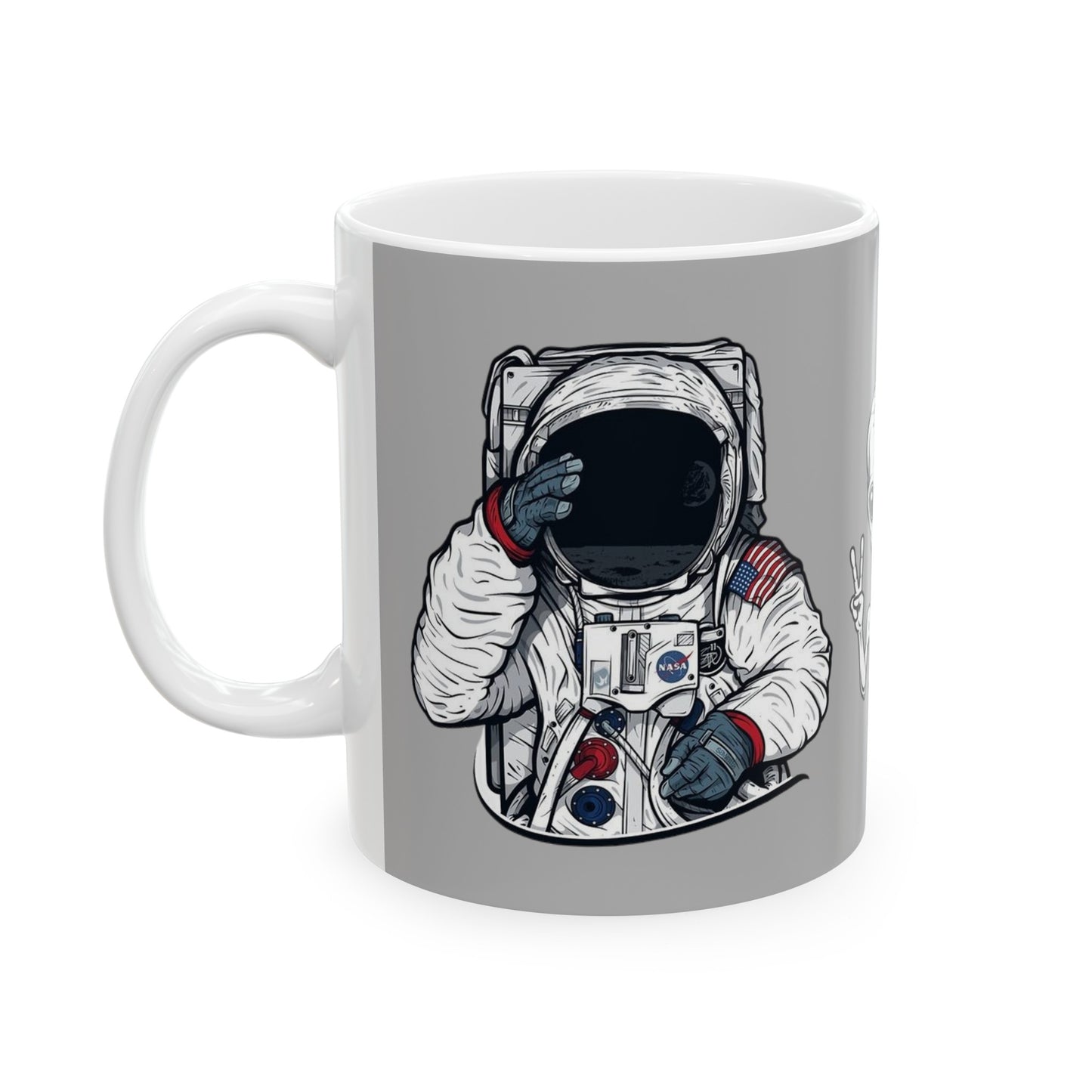 Nasa Alien Mug 11 Ounces Light Grey