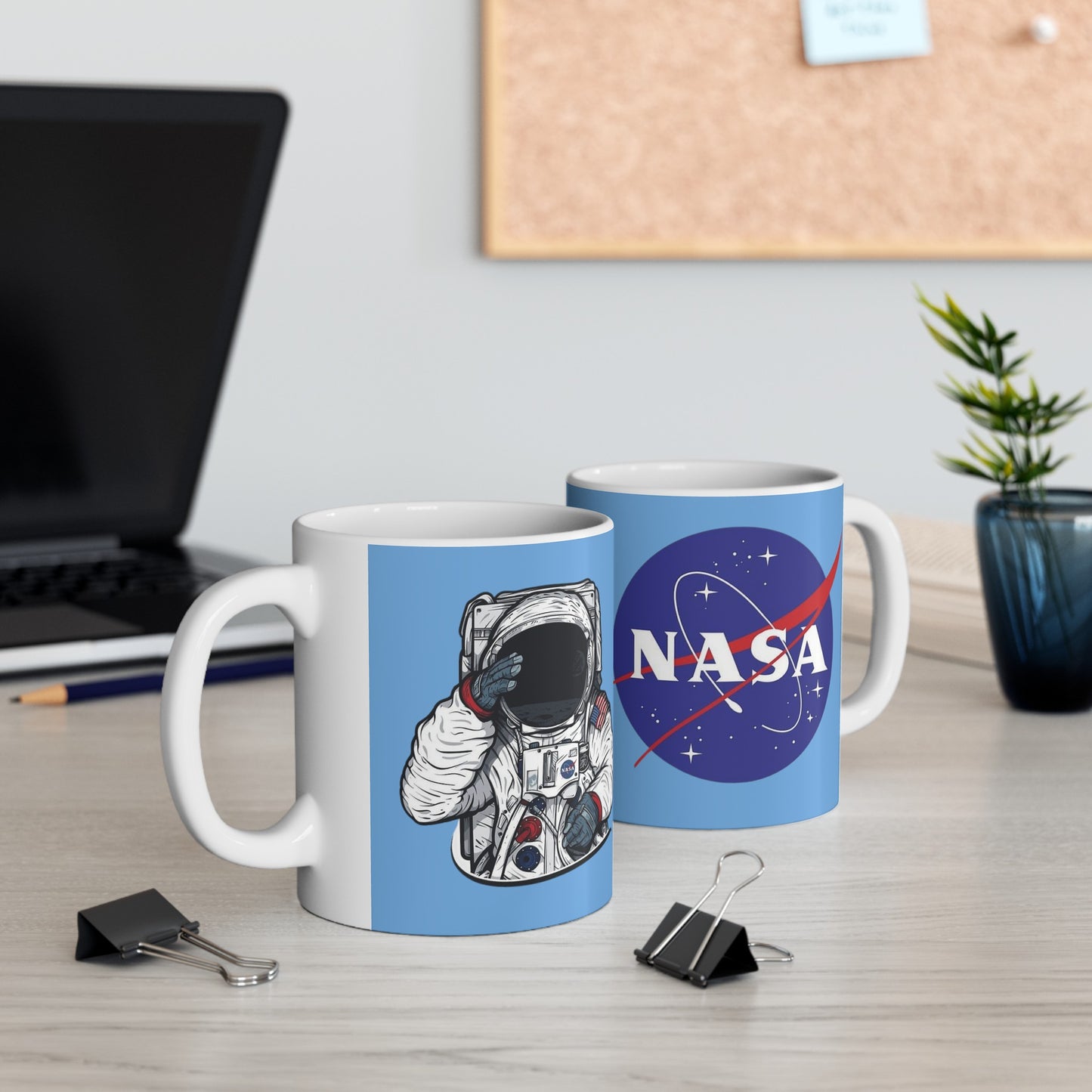 Nasa Alien Mug 11 Ounces Light Blue
