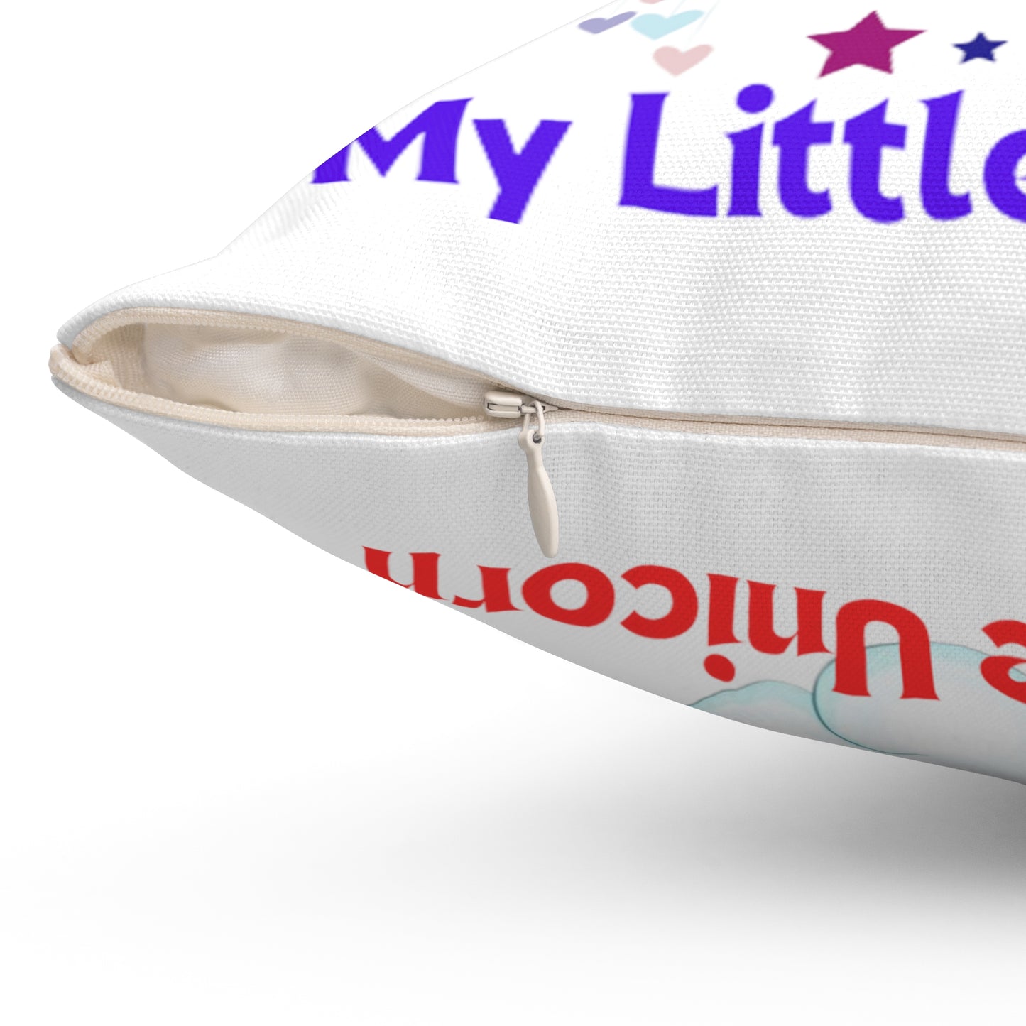 My Little Gold Star Unicorn Spun Polyester Pillow White