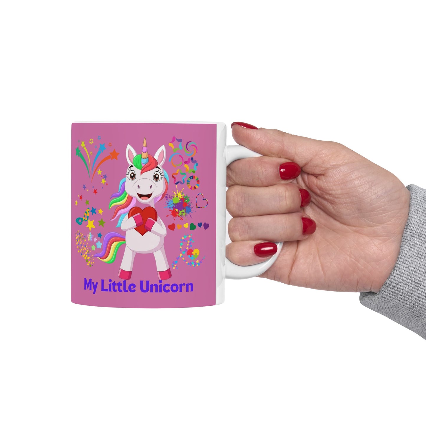 My Little Unicorn Couple Mug 11-15 Ounces Light Pink