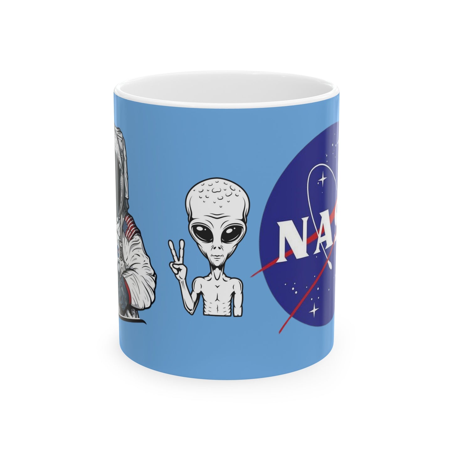 Nasa Alien Mug 11 Ounces Light Blue