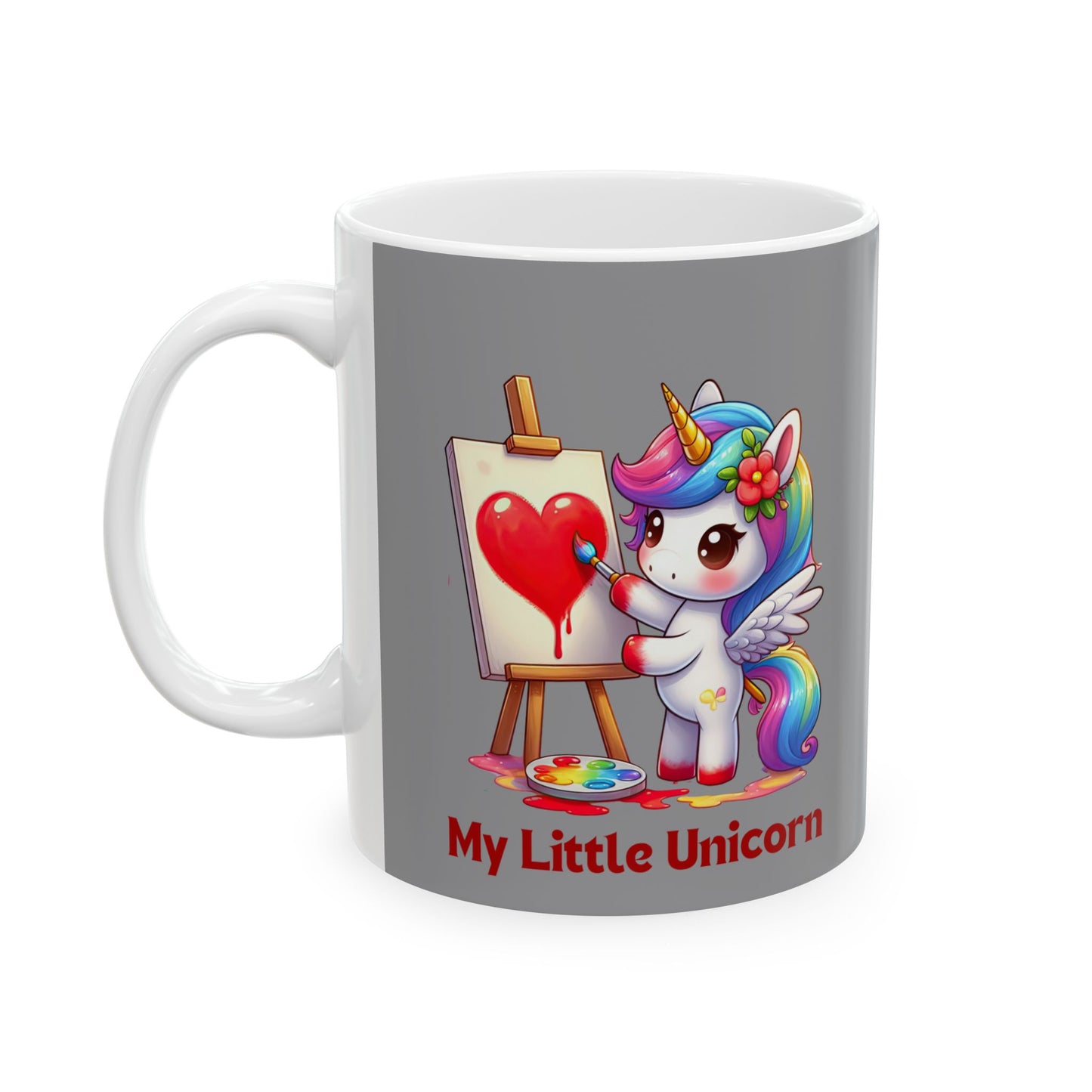 My Little Unicorn Heart Mug 11-15 Ounces Grey