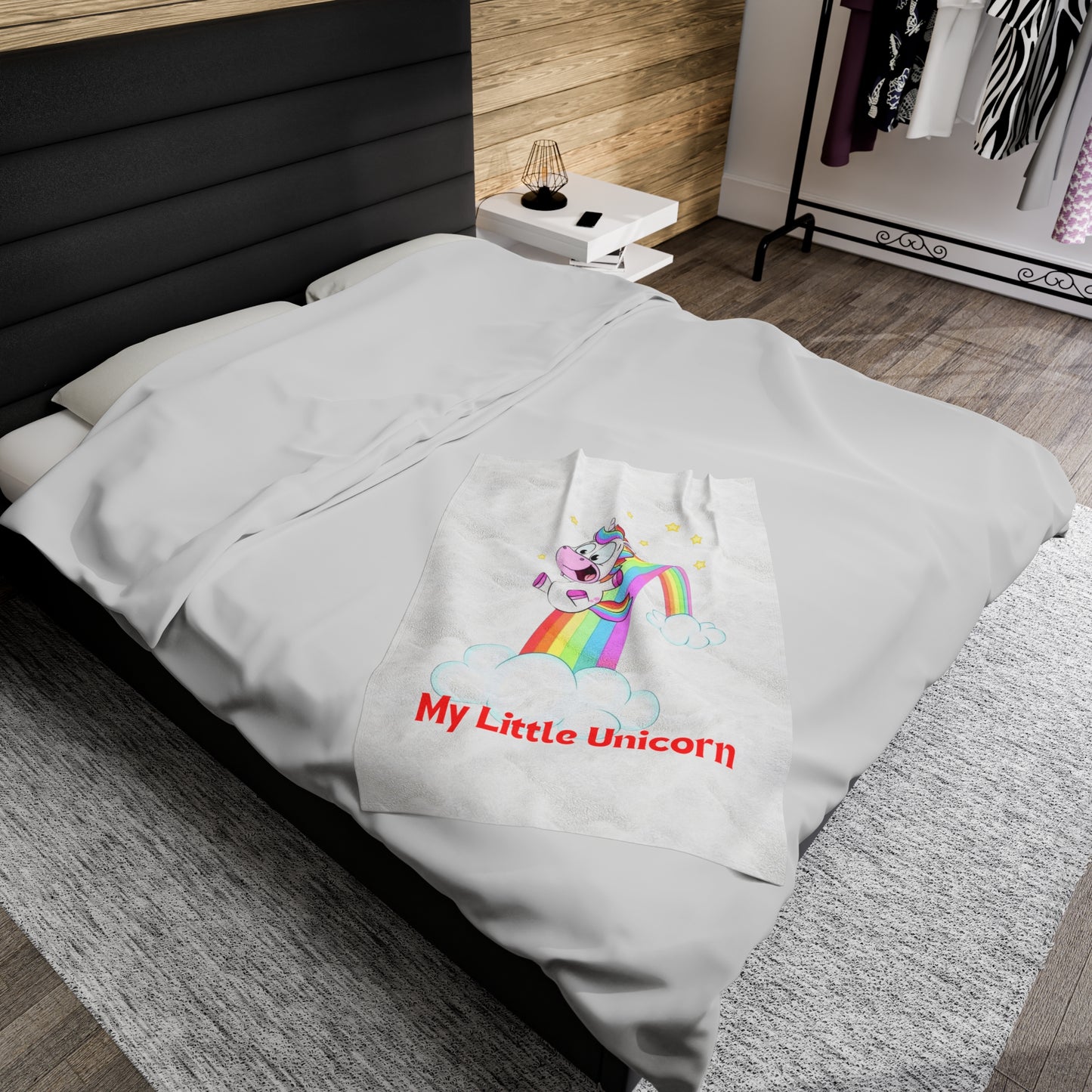 My Little Unicorn Rainbow Blankets White
