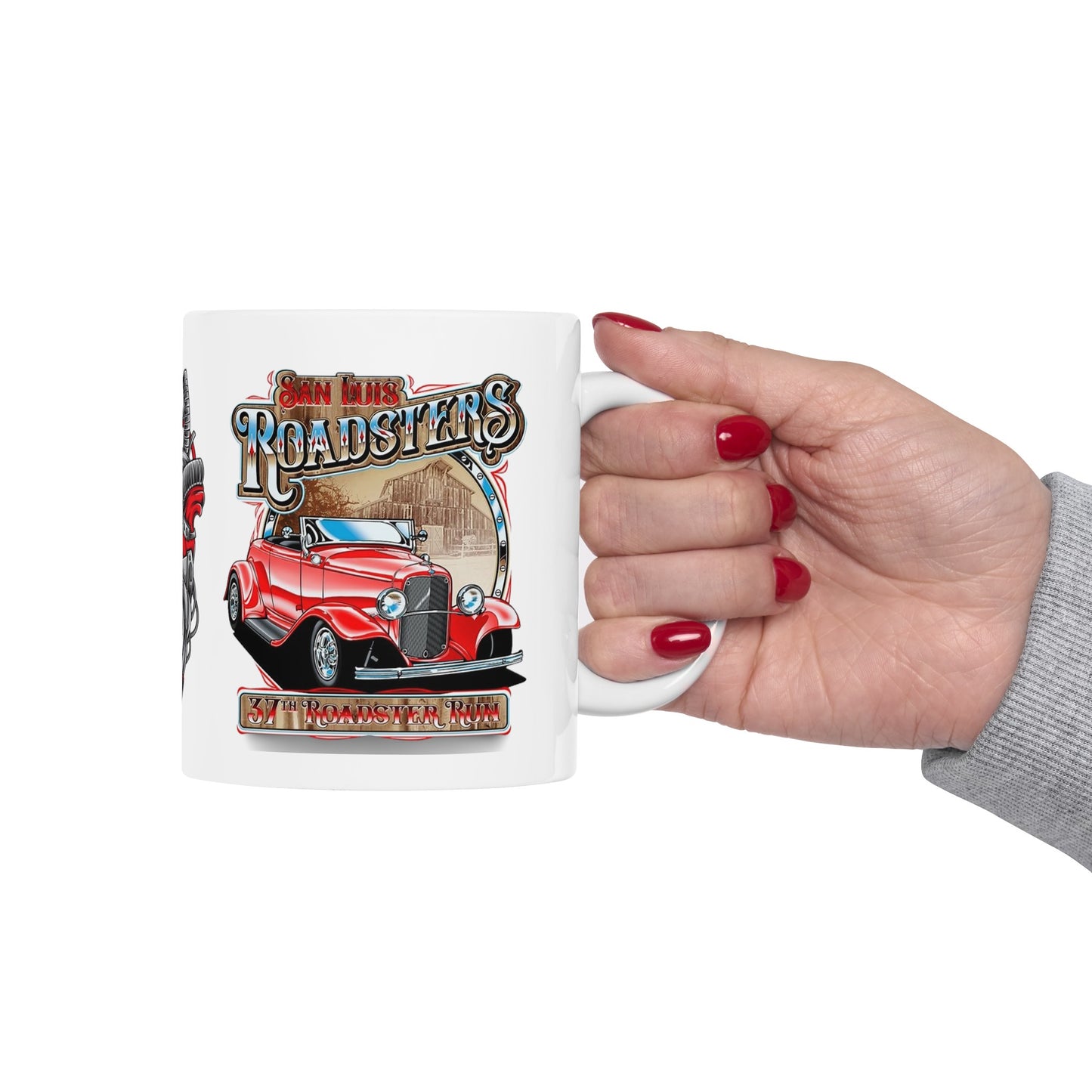 Roadsters Heart Engine Mug 11 Ounces White