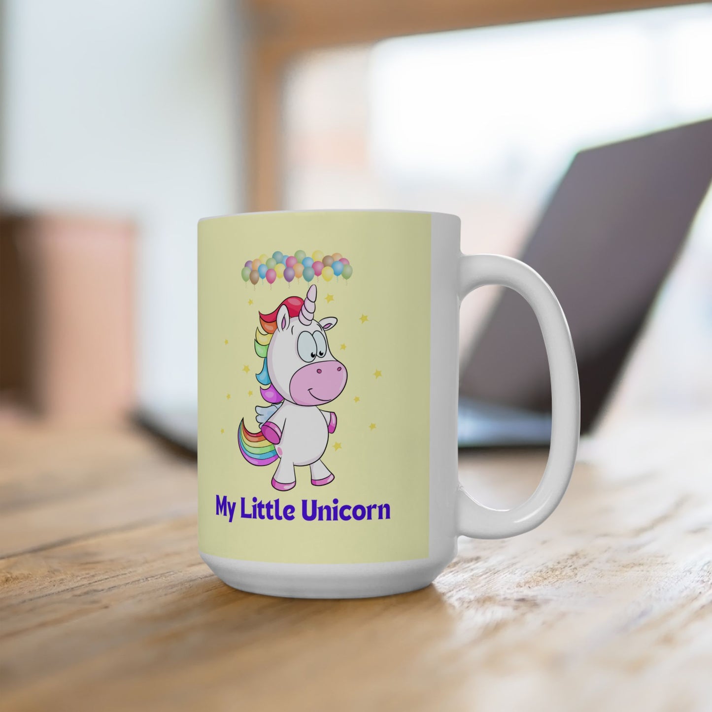 My Little Unicorn Balloons Mug 11-15 Ounces Yellow