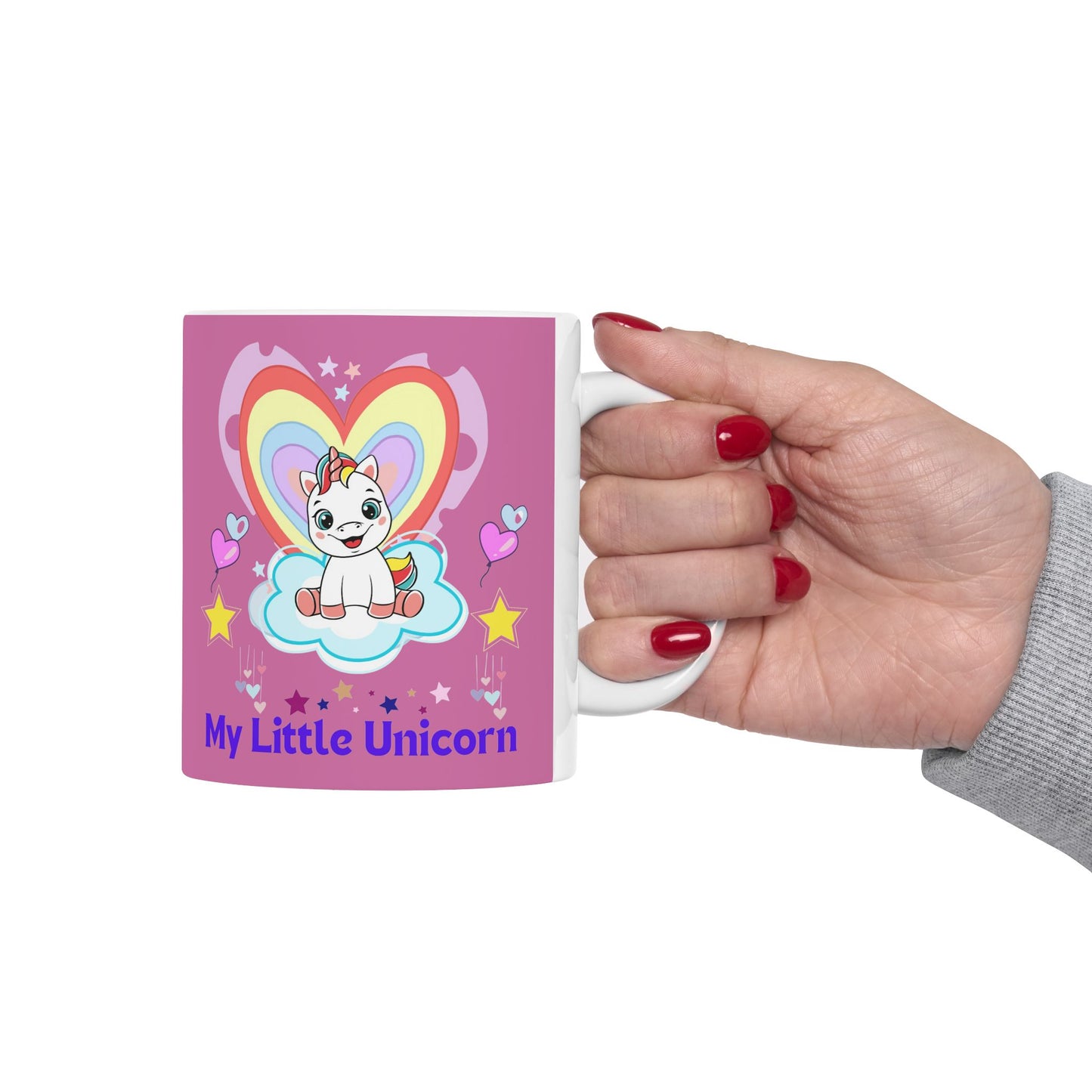 My Little Gold Star Unicorn Mug 11-15 Ounces Light Pink