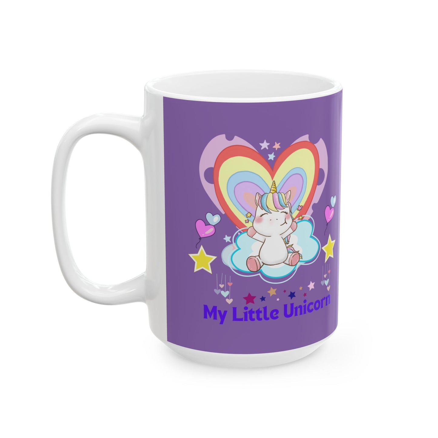 My Little Unicorn Balloons Mug 11-15 Ounces Light Purple