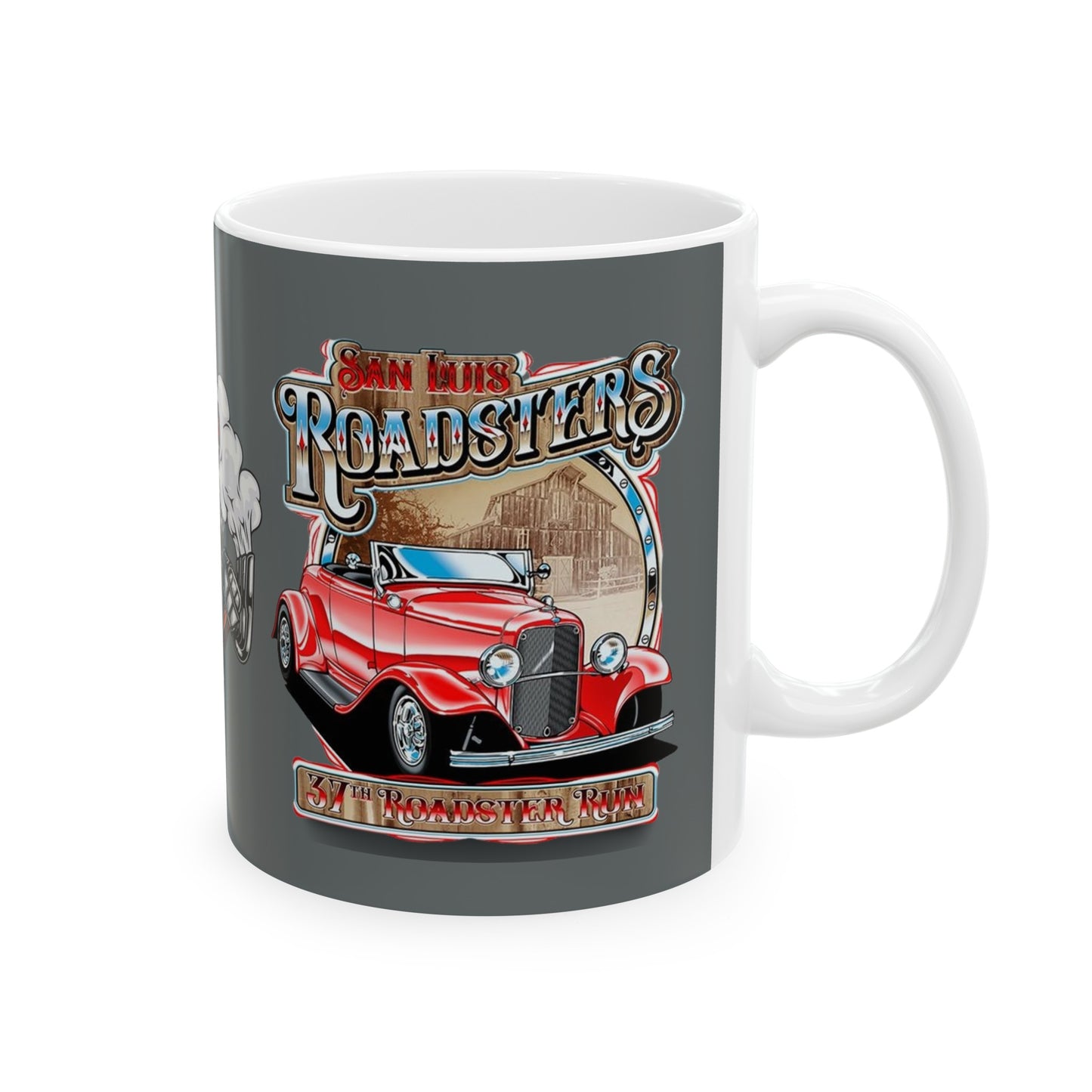 Roadsters Engine Mug 11 Ounces Dark Grey