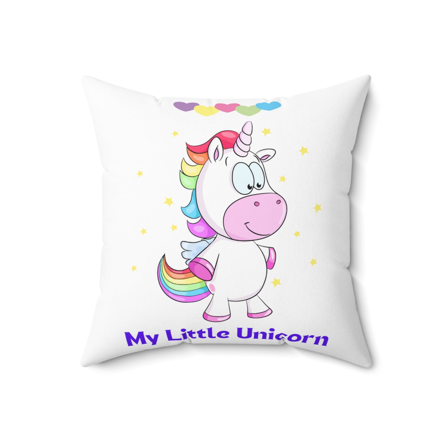 My Little Unicorn Love Spun Polyester Pillow White