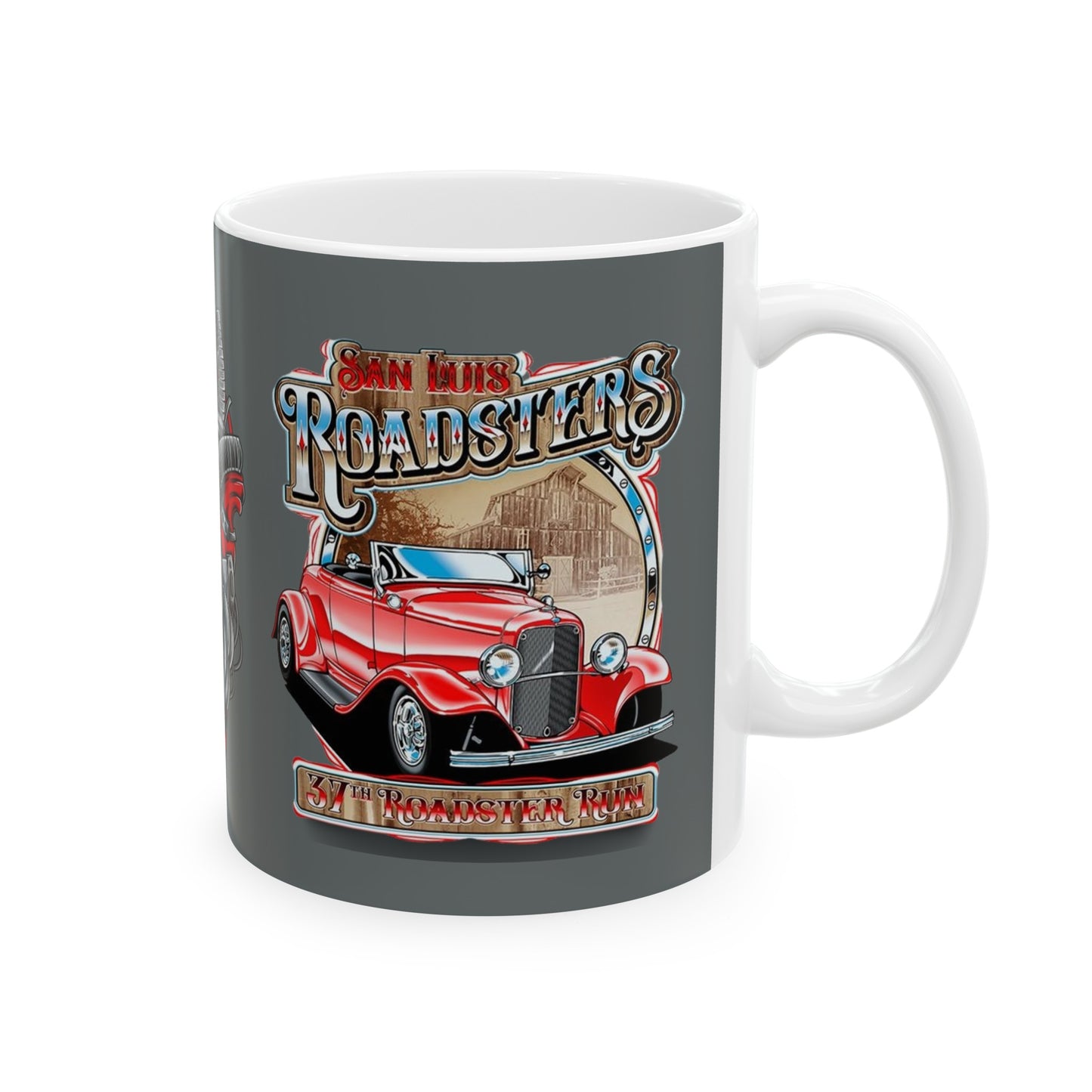 Roadsters Heart Engine Mug 11 Ounces Dark Grey
