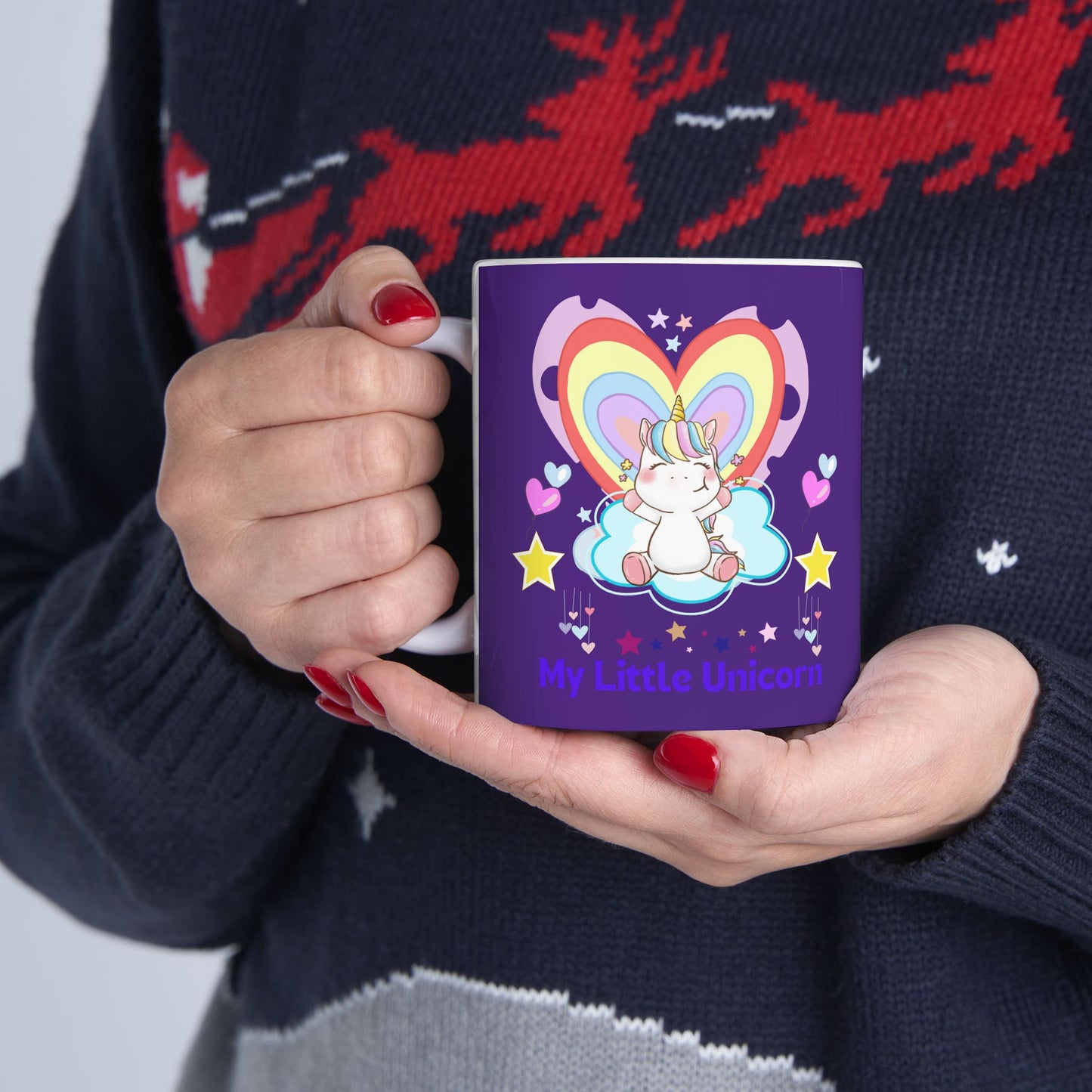 My Little Unicorn Balloons Mug 11-15 Ounces Purple