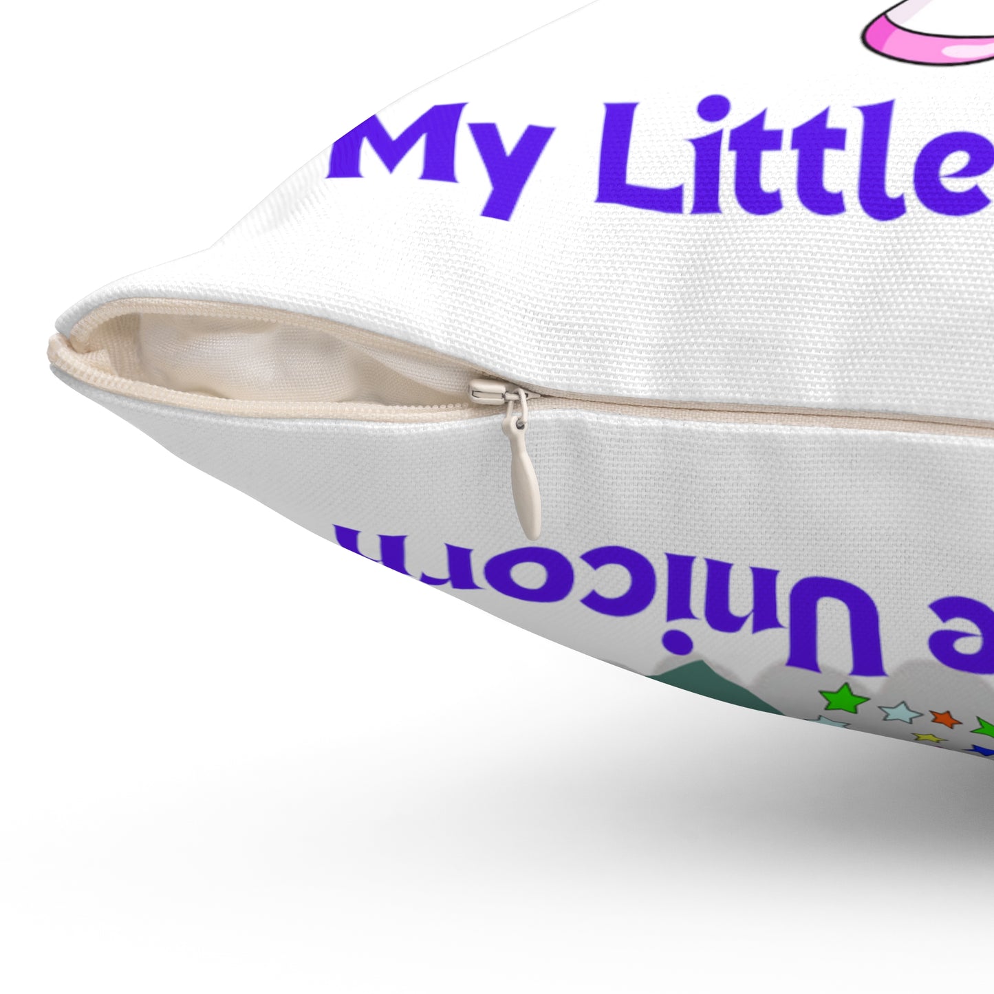My Little Unicorn Love Spun Polyester Pillow White