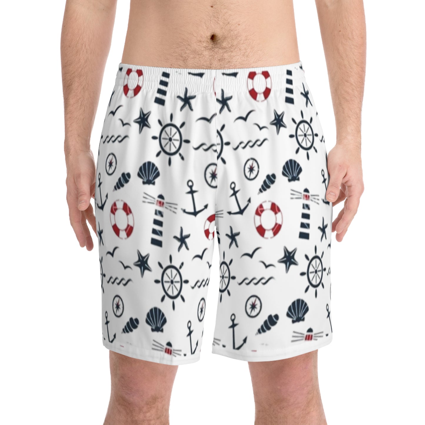 Men's Elastic Beach Shorts (AOP)