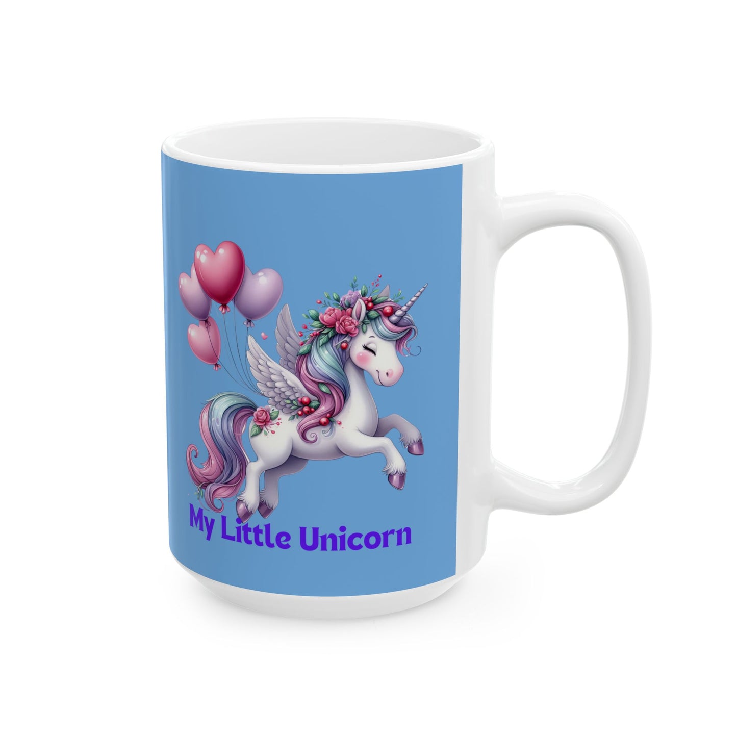 My Little Unicorn Horse Mug 11-15 Ounces Light Blue