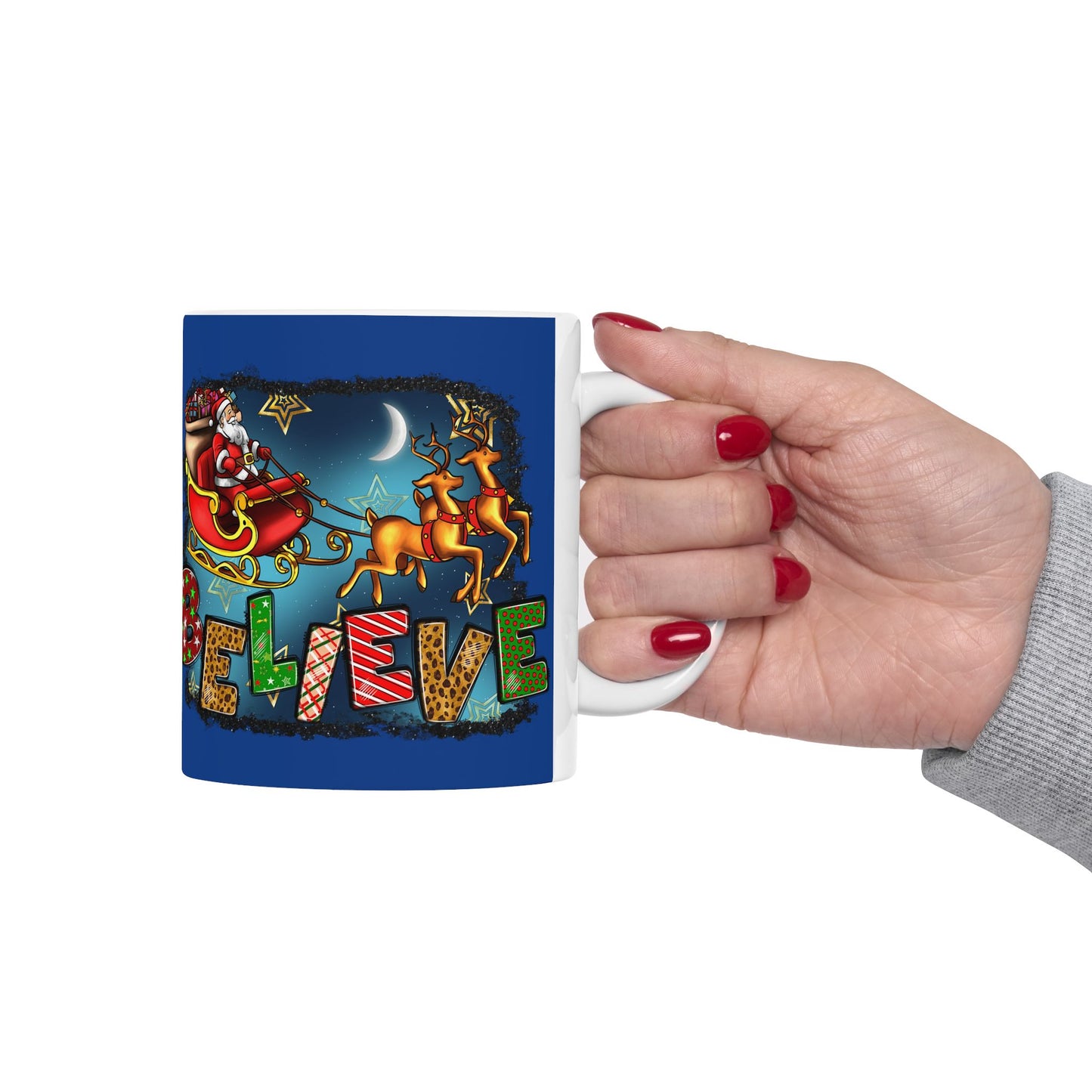 Merry Chritsmas Mug 11-15 Onces Dark Blue