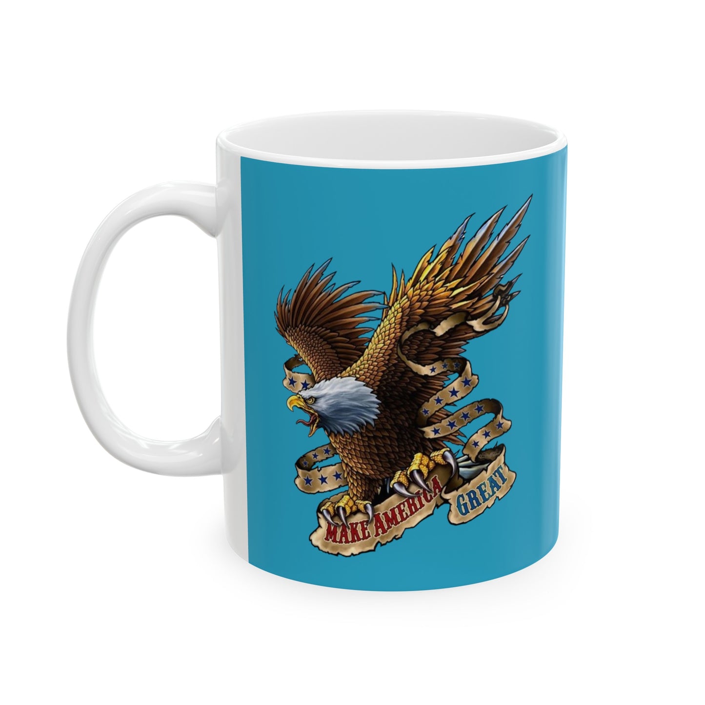 Eagle Make America Great Mug 11 Ounces Turquoise