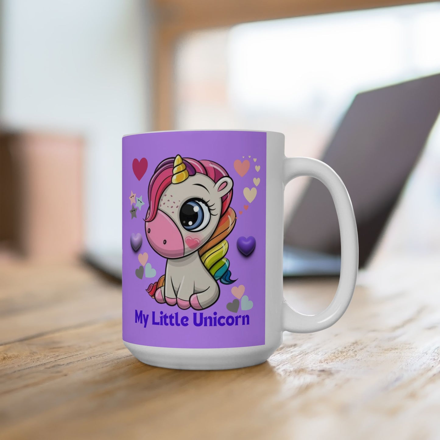 My Little Unicorn Balloons Mug 11-15 Ounces Purple