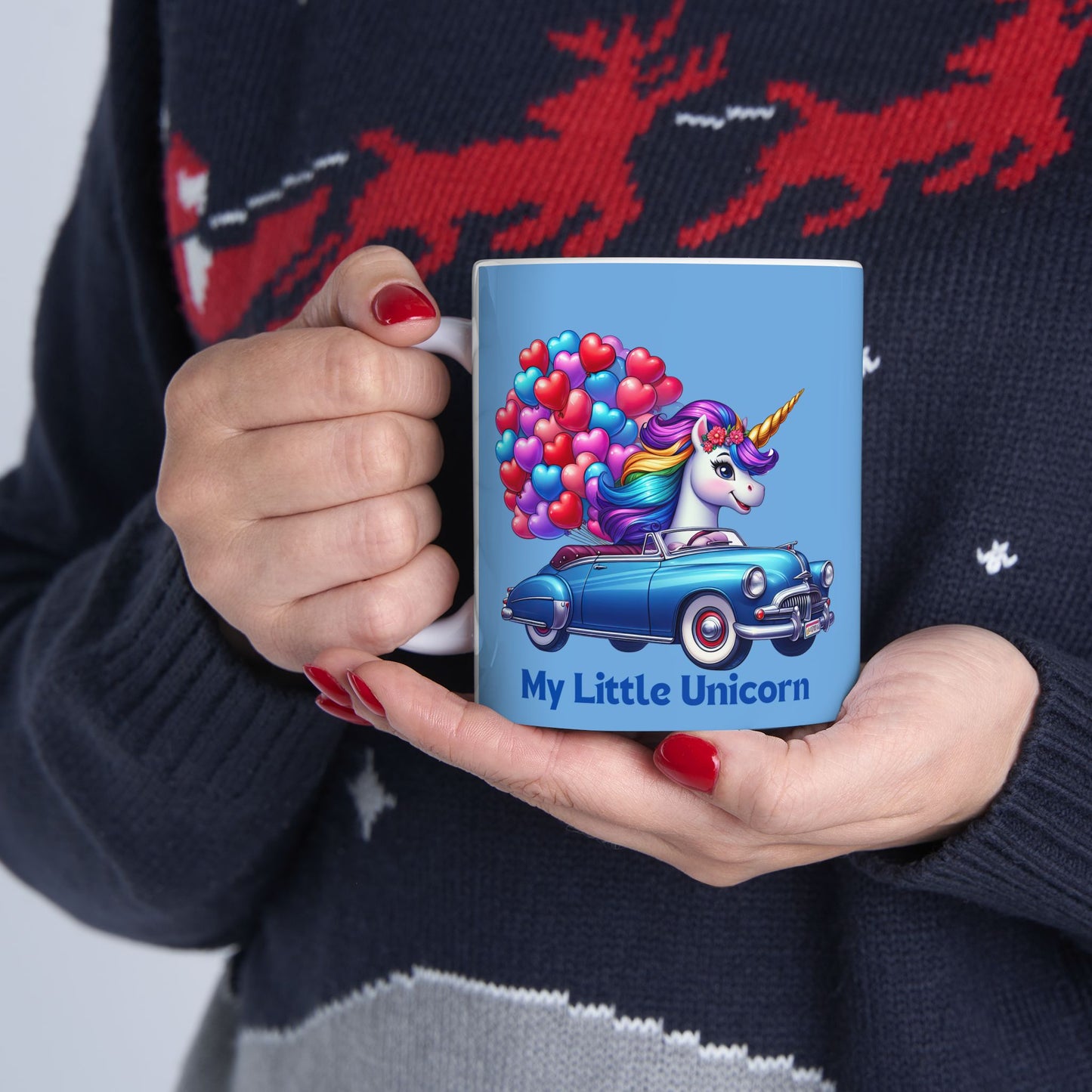 My Little Unicorn Horse Mug 11-15 Ounces Light Blue