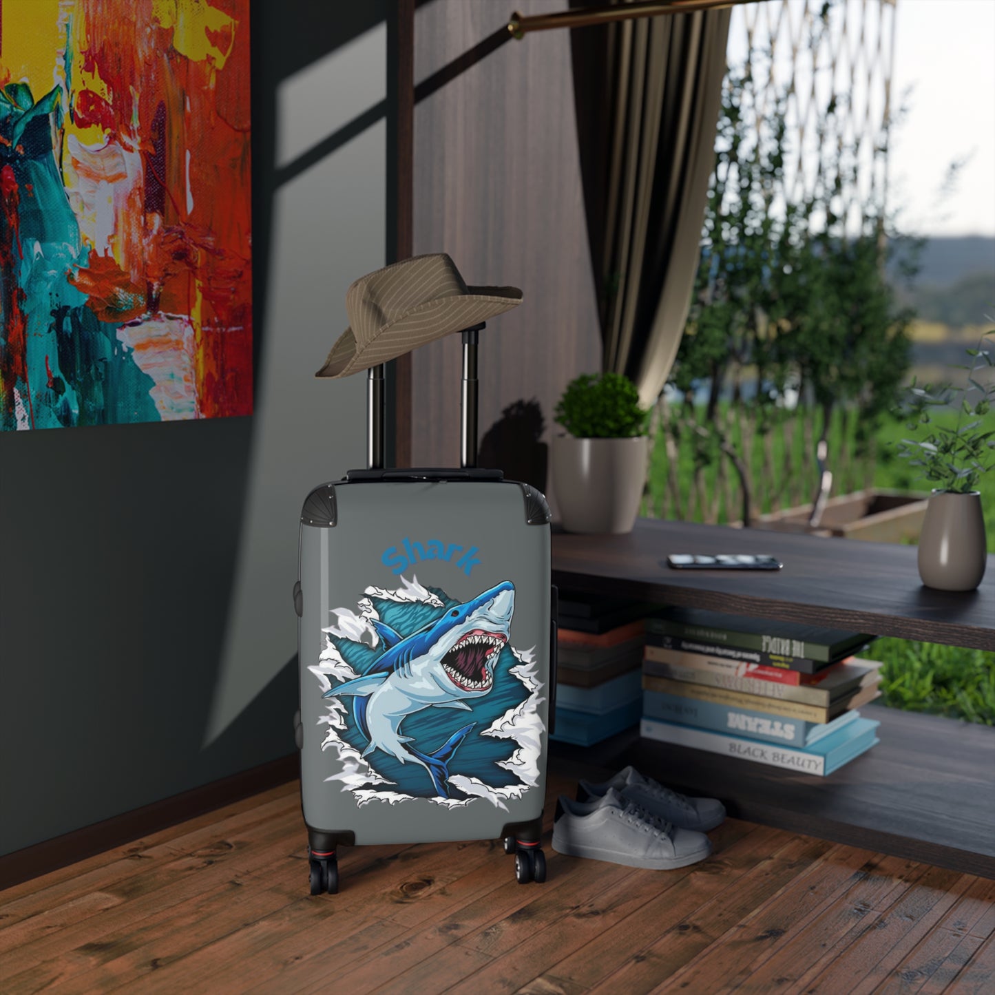 Shark Suitcase Dark Grey