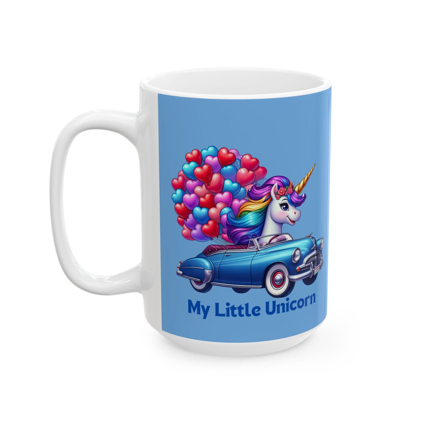 My Little Unicorn Horse Mug 11-15 Ounces Light Blue
