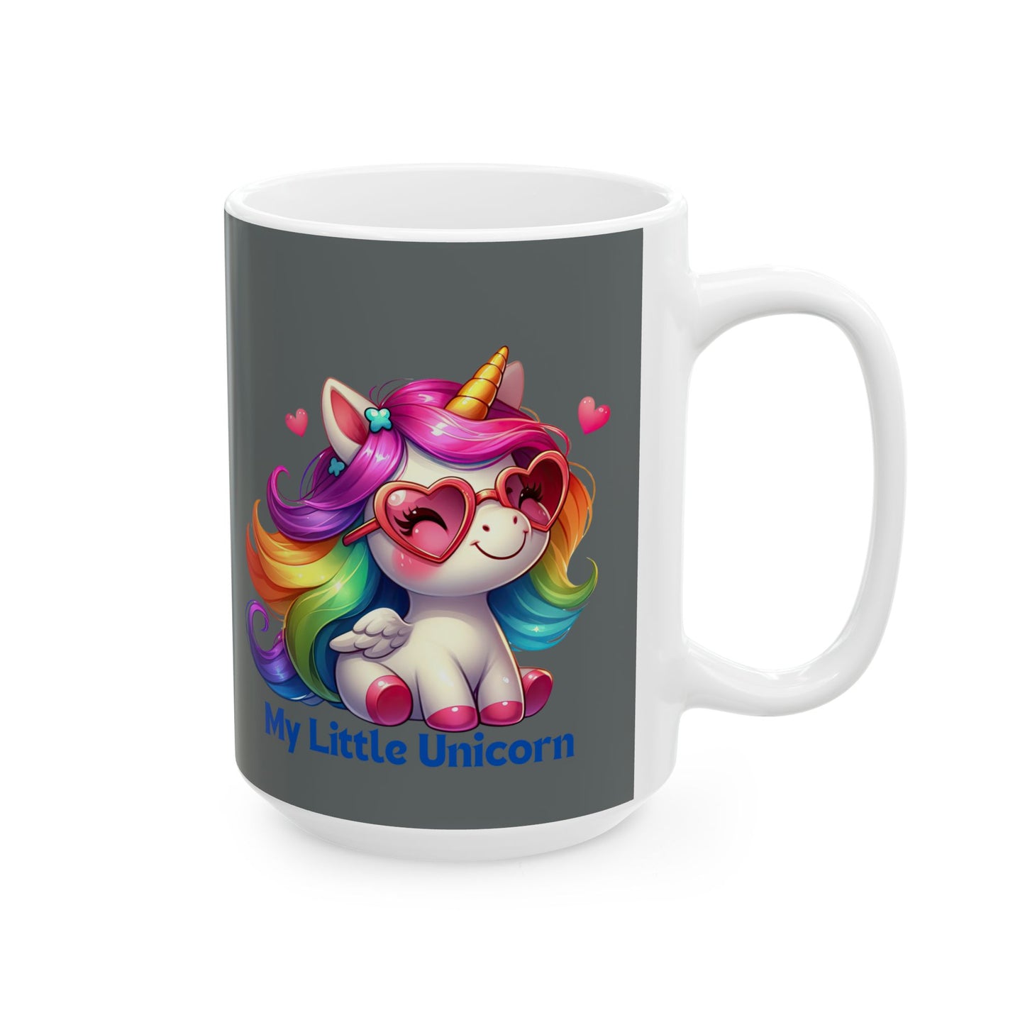 My Little Unicorn Rainbow Mug 11-15 Ounces Dark Grey
