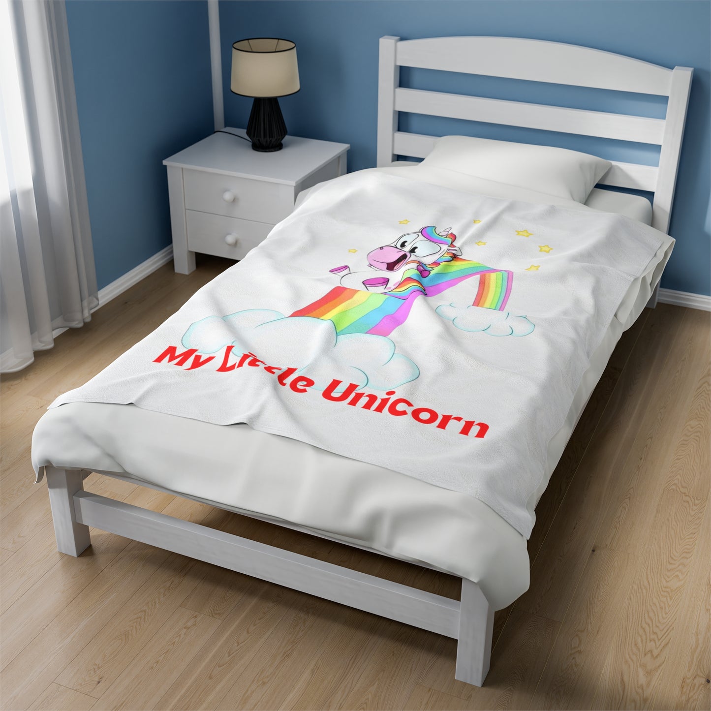 My Little Unicorn Rainbow Blankets White