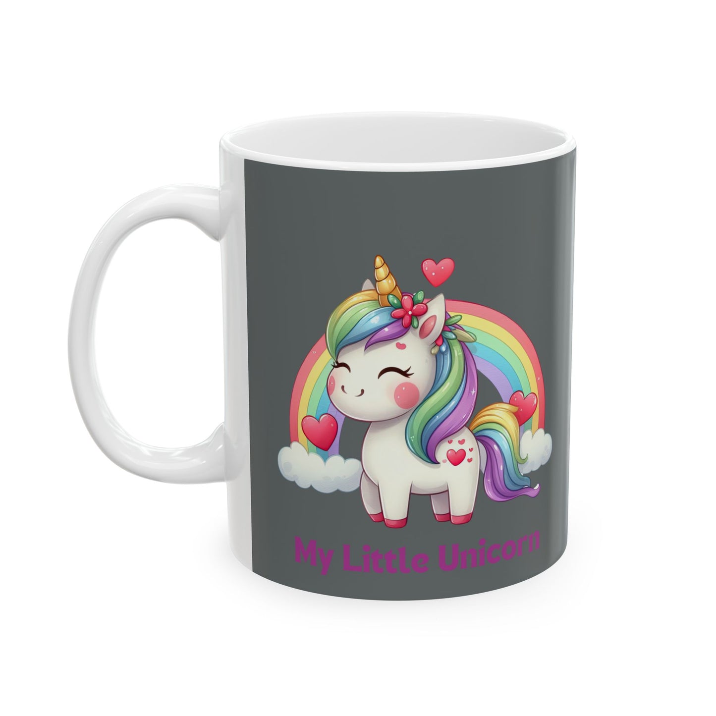 My Little Unicorn Rainbow Mug 11-15 Ounces Dark Grey
