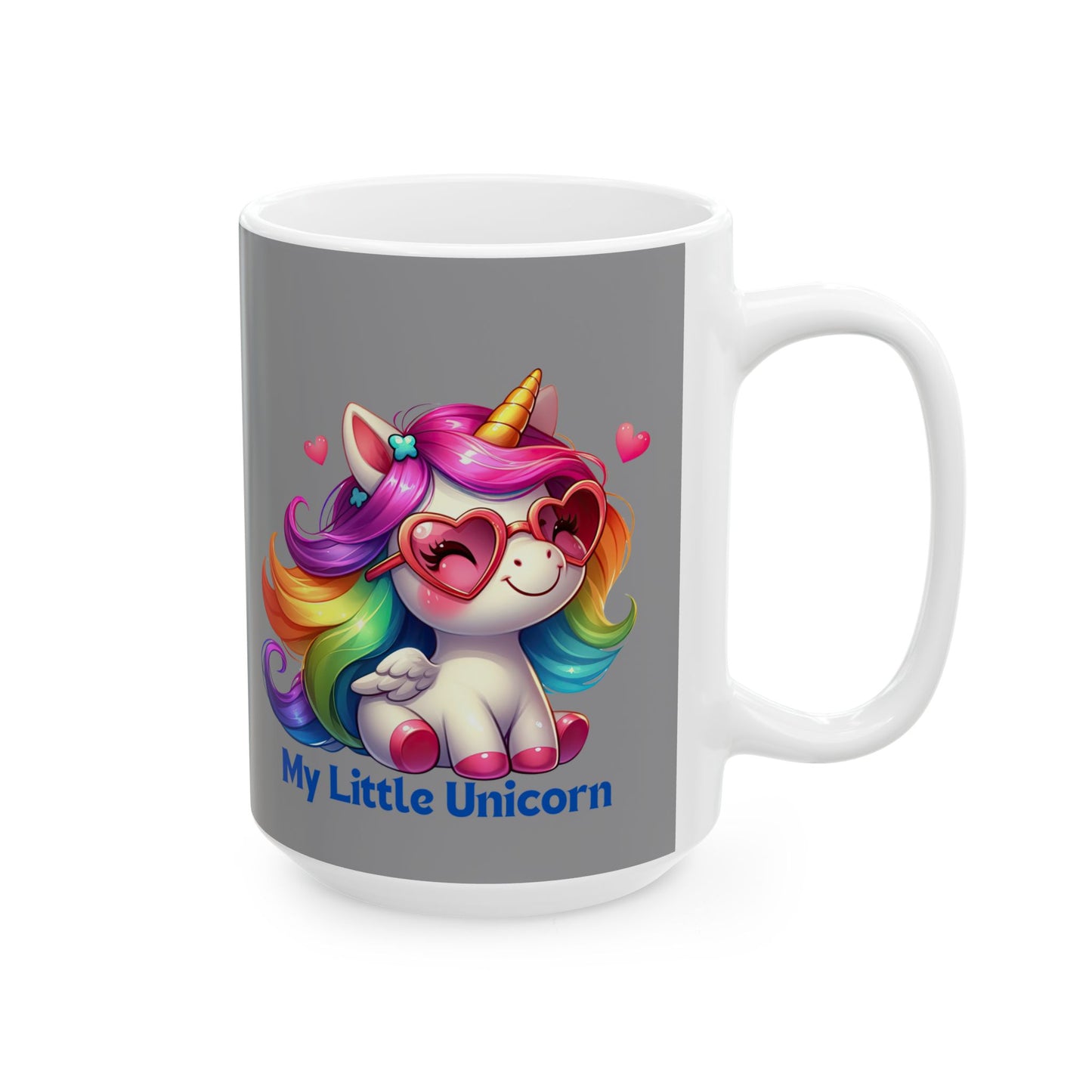 My Little Unicorn Rainbow Mug 11-15 Ounces Grey