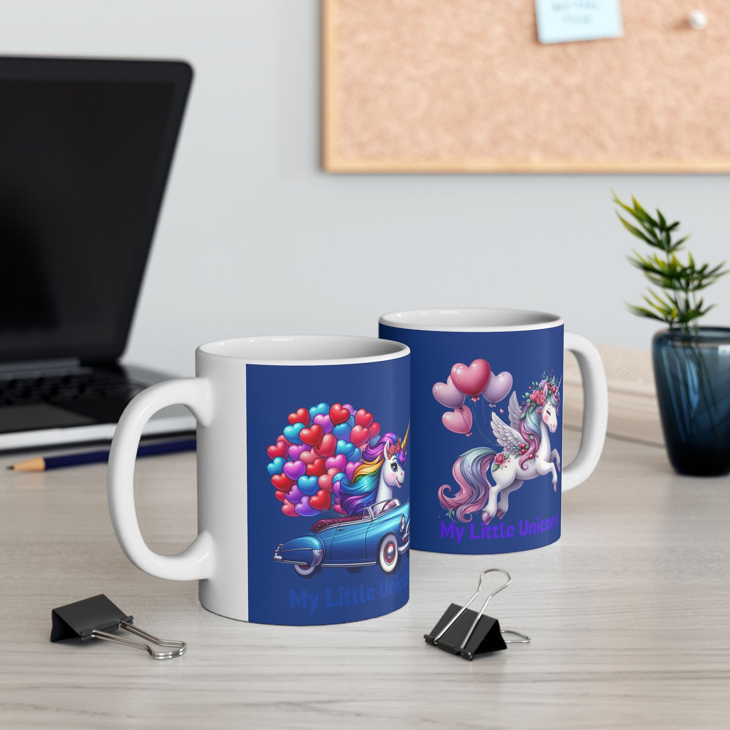 My Little Unicorn Horse Mug 11-15 Ounces Dark Blue