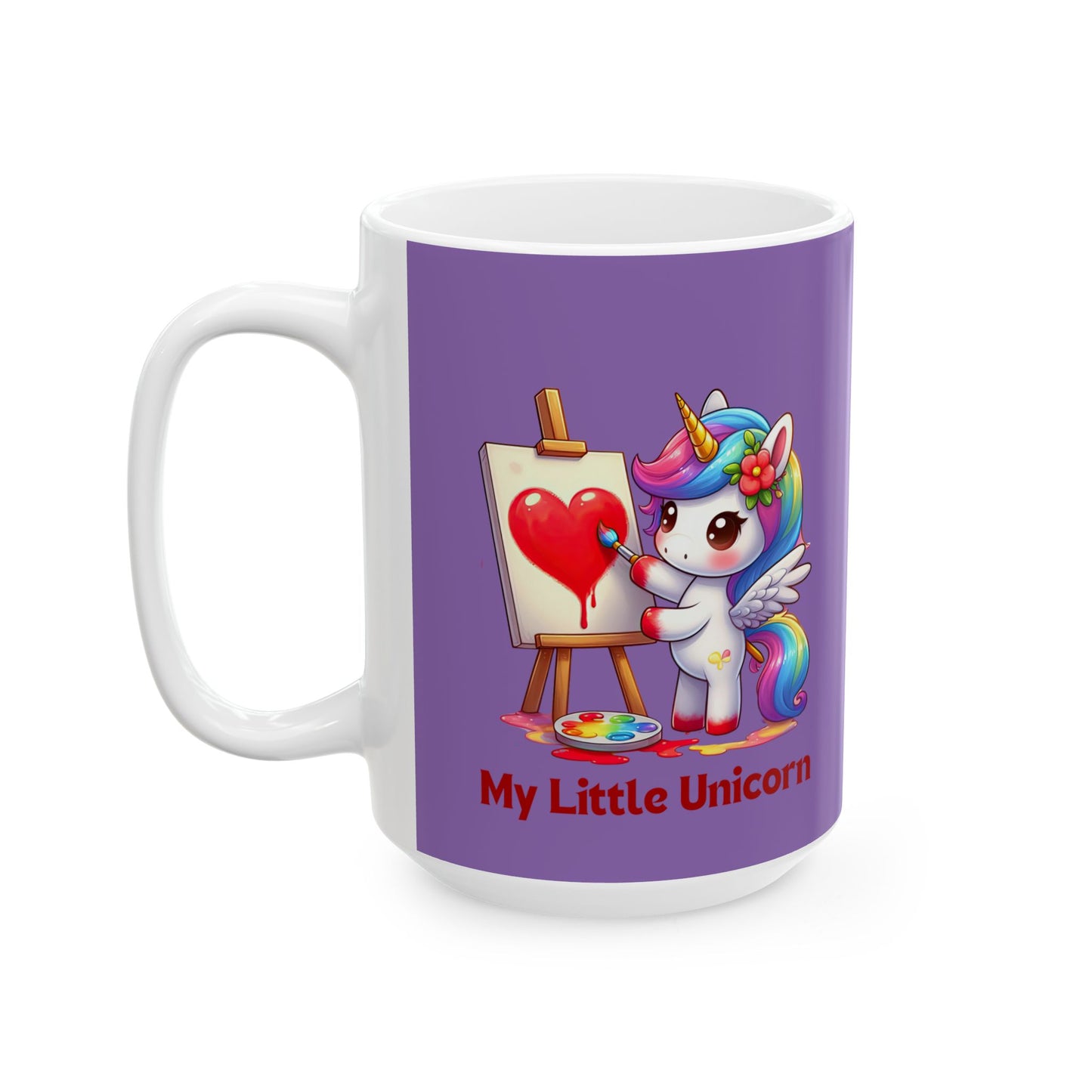 My Little Unicorn Heart Mug 11-15 Ounces Light Purple