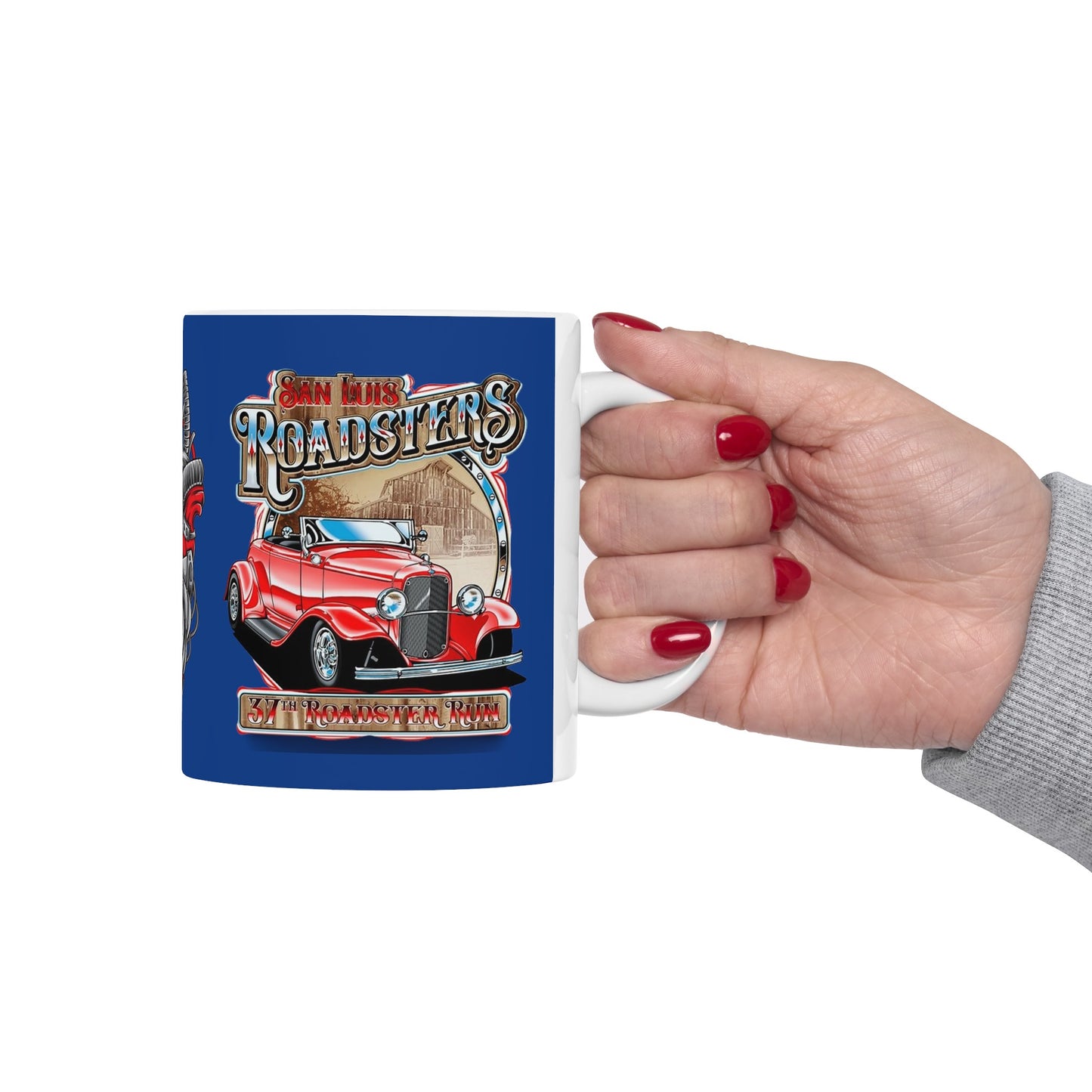 Roadsters Heart Engine Mug 11 Ounces Dark Blue