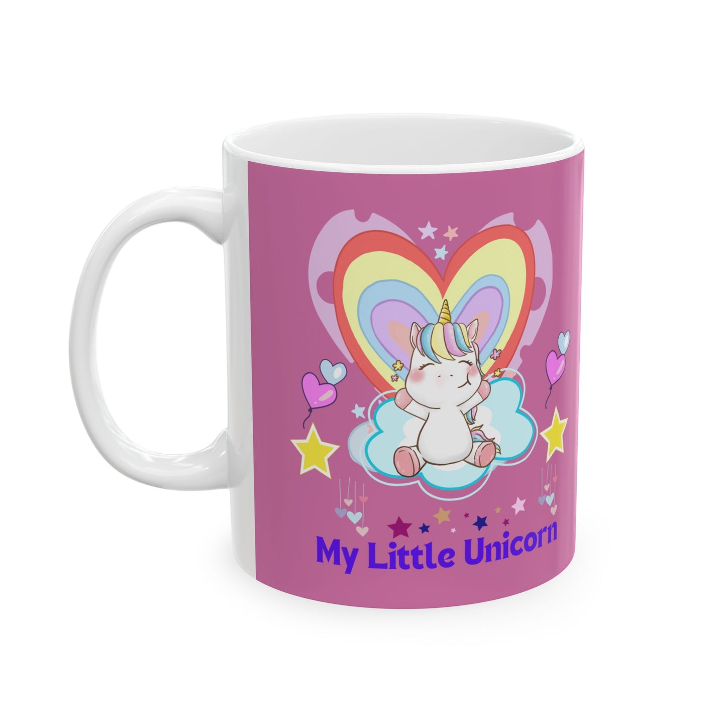 My Little Unicorn Balloons Mug 11-15 Ounces Light Pink