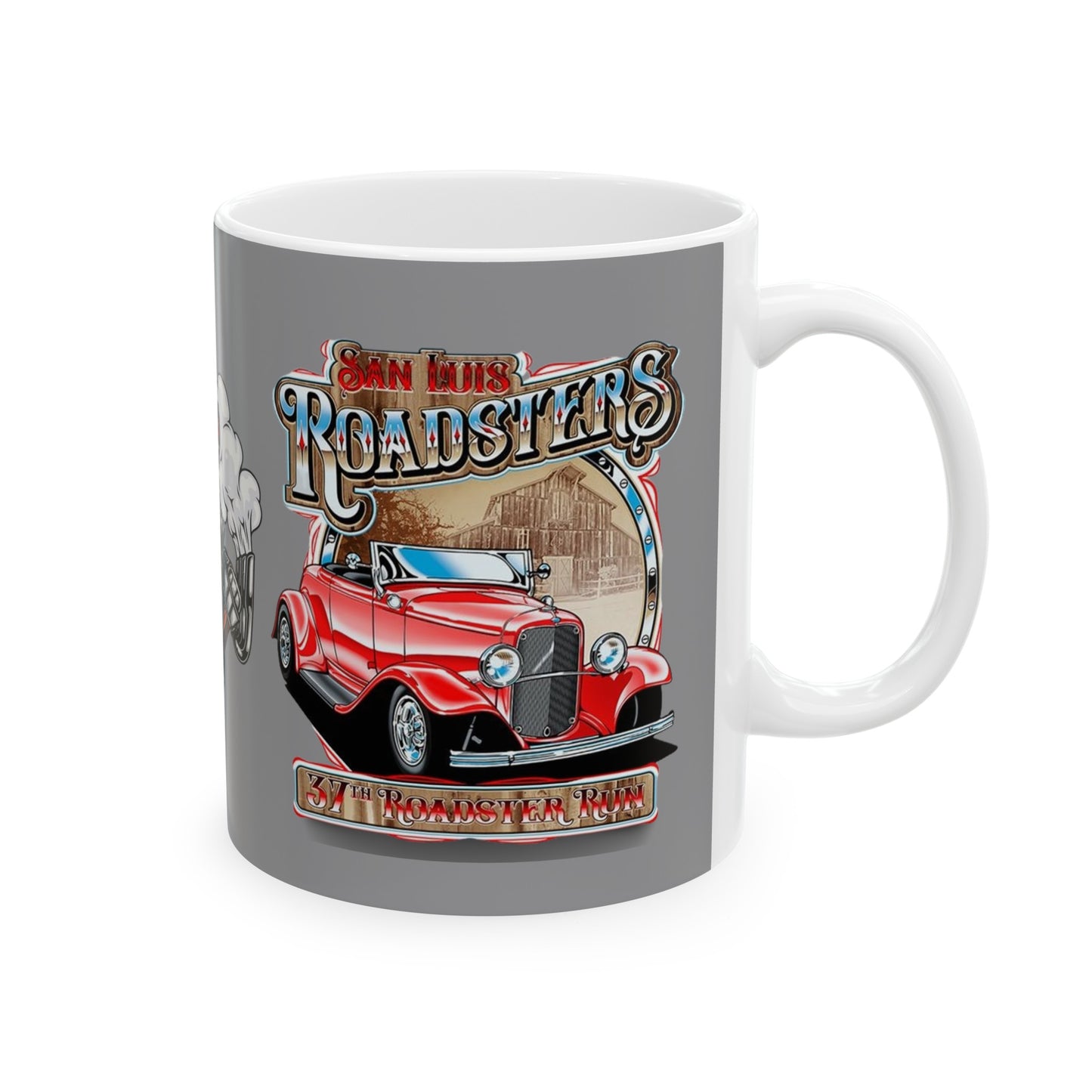 Roadsters Engine Mug 11 Ounces Grey