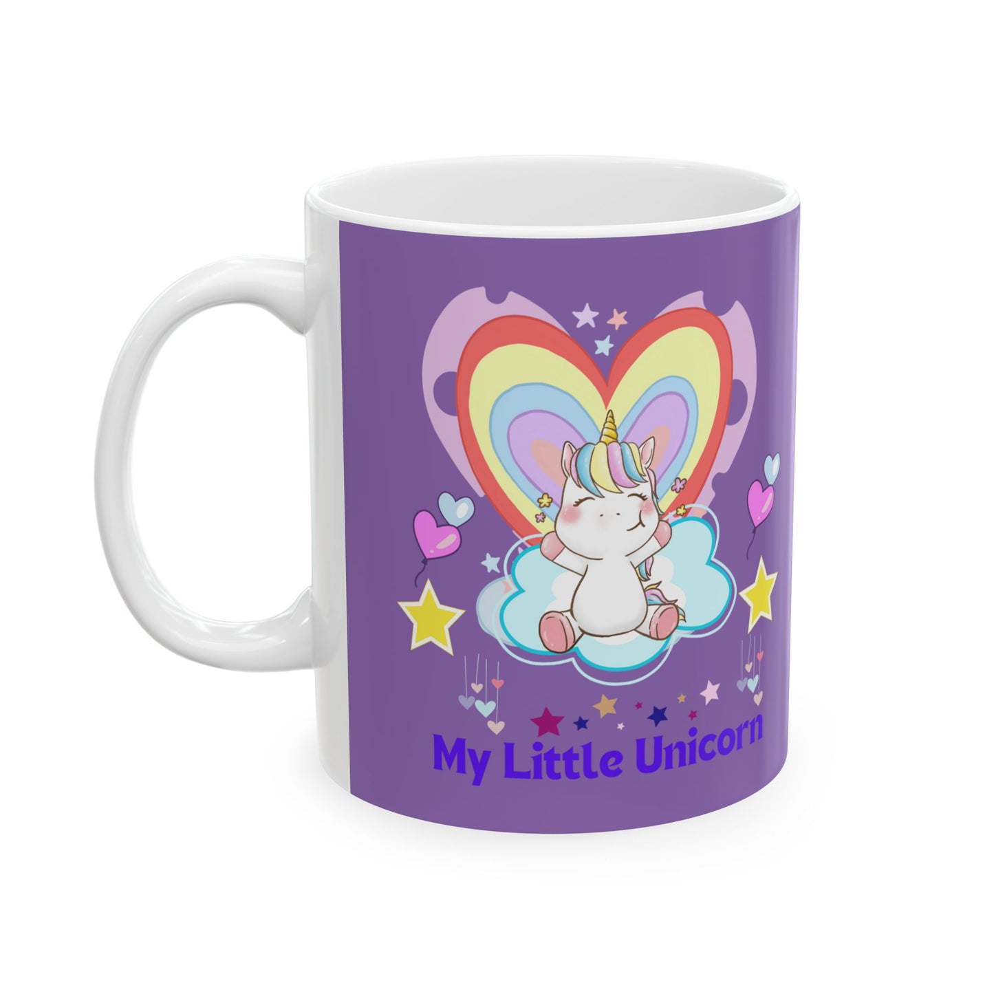 My Little Unicorn Balloons Mug 11-15 Ounces Light Purple
