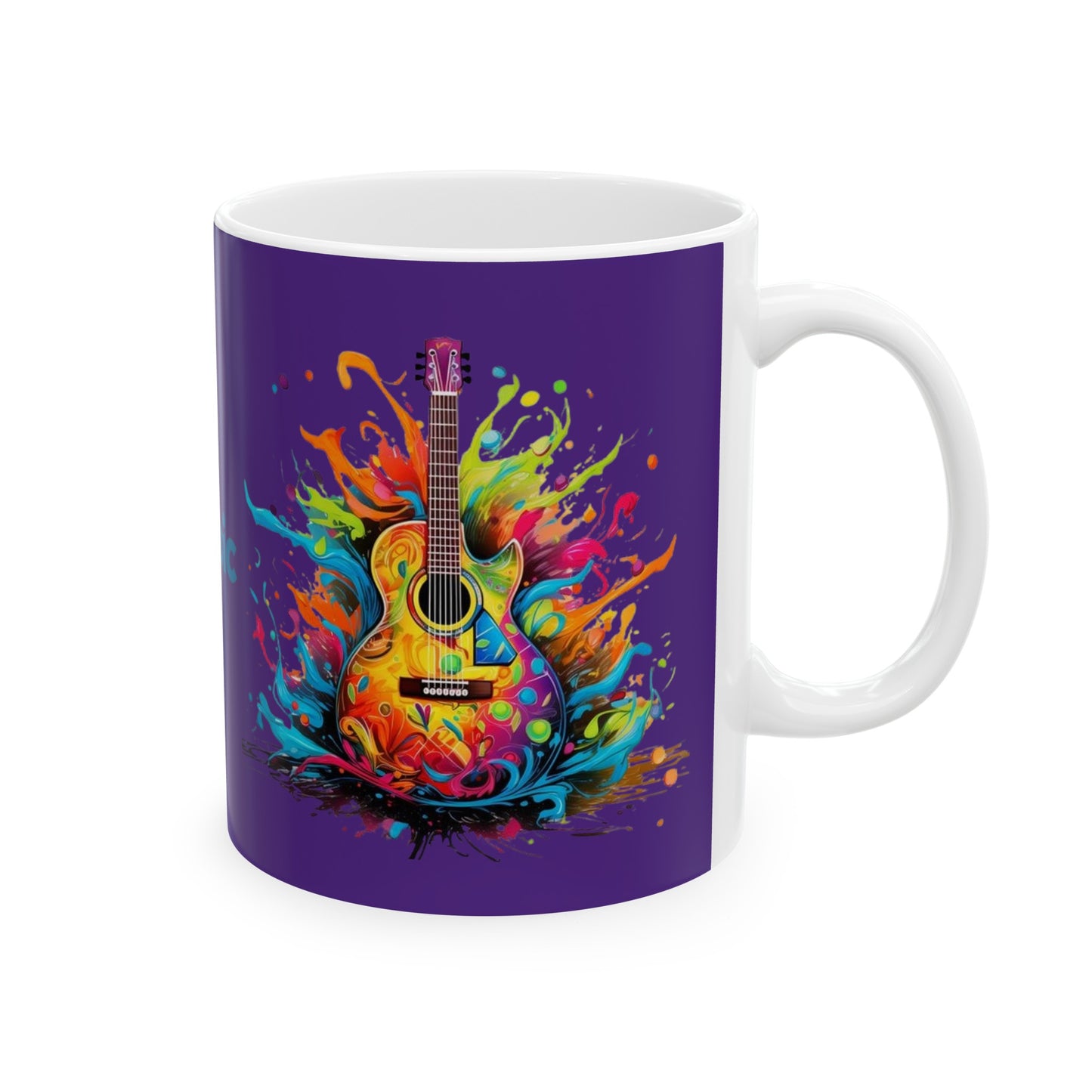 I Love Music Mug 11 Ounces Purple