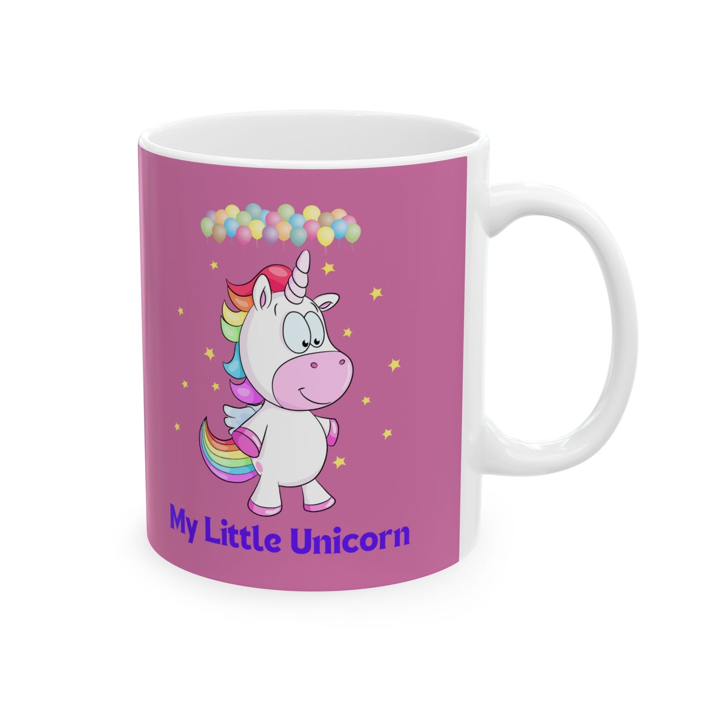 My Little Unicorn Balloons Mug 11-15 Ounces Light Pink