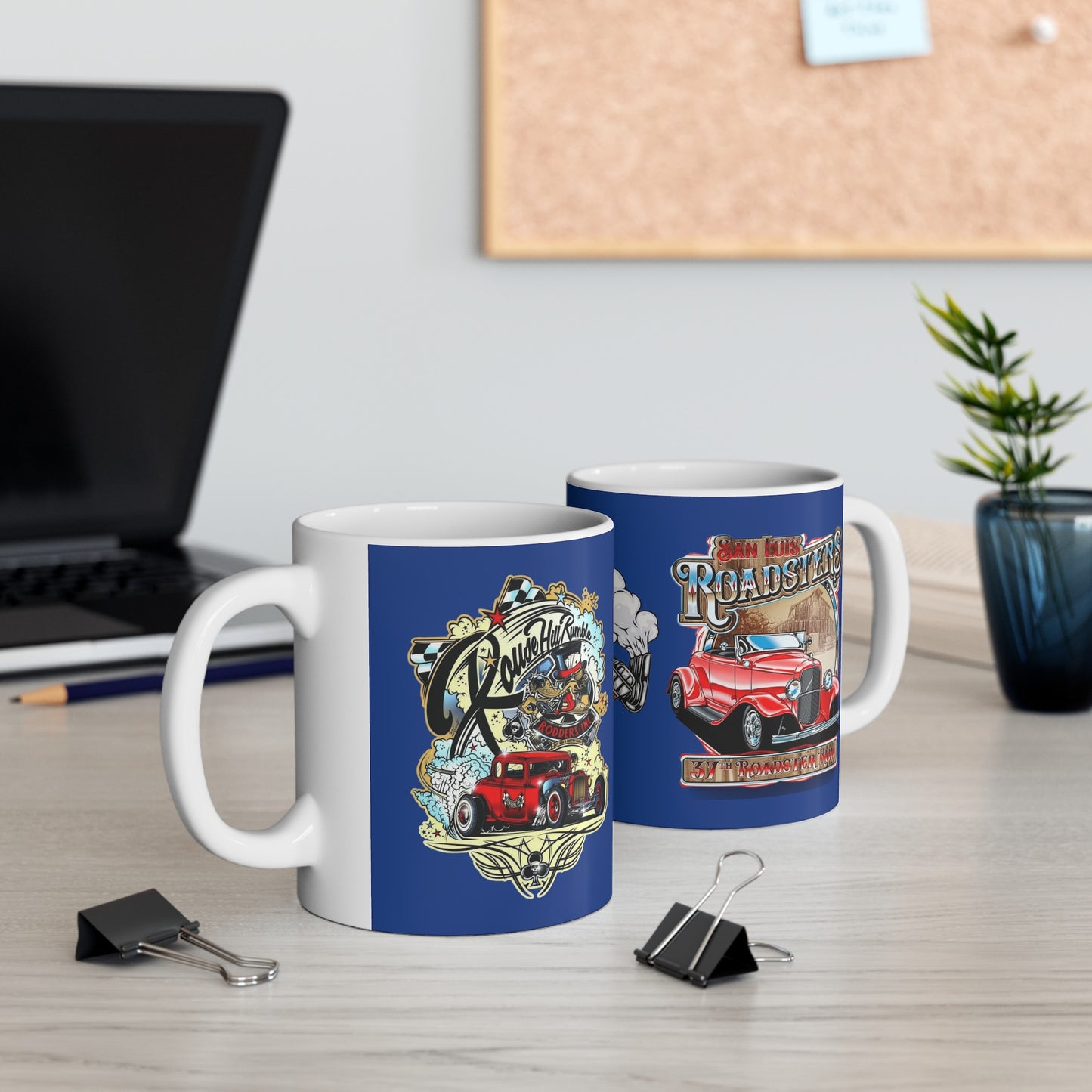 Roadsters Engine Mug 11 Ounces Dark Blue