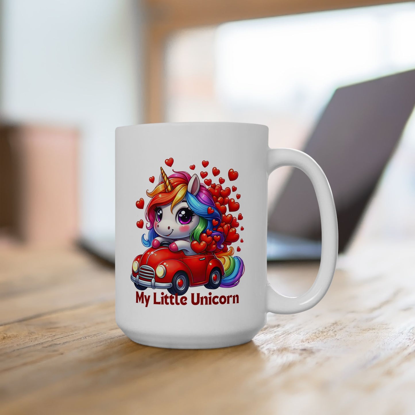 My Little Unicorn Red Car Mug 11-15 Ounces White