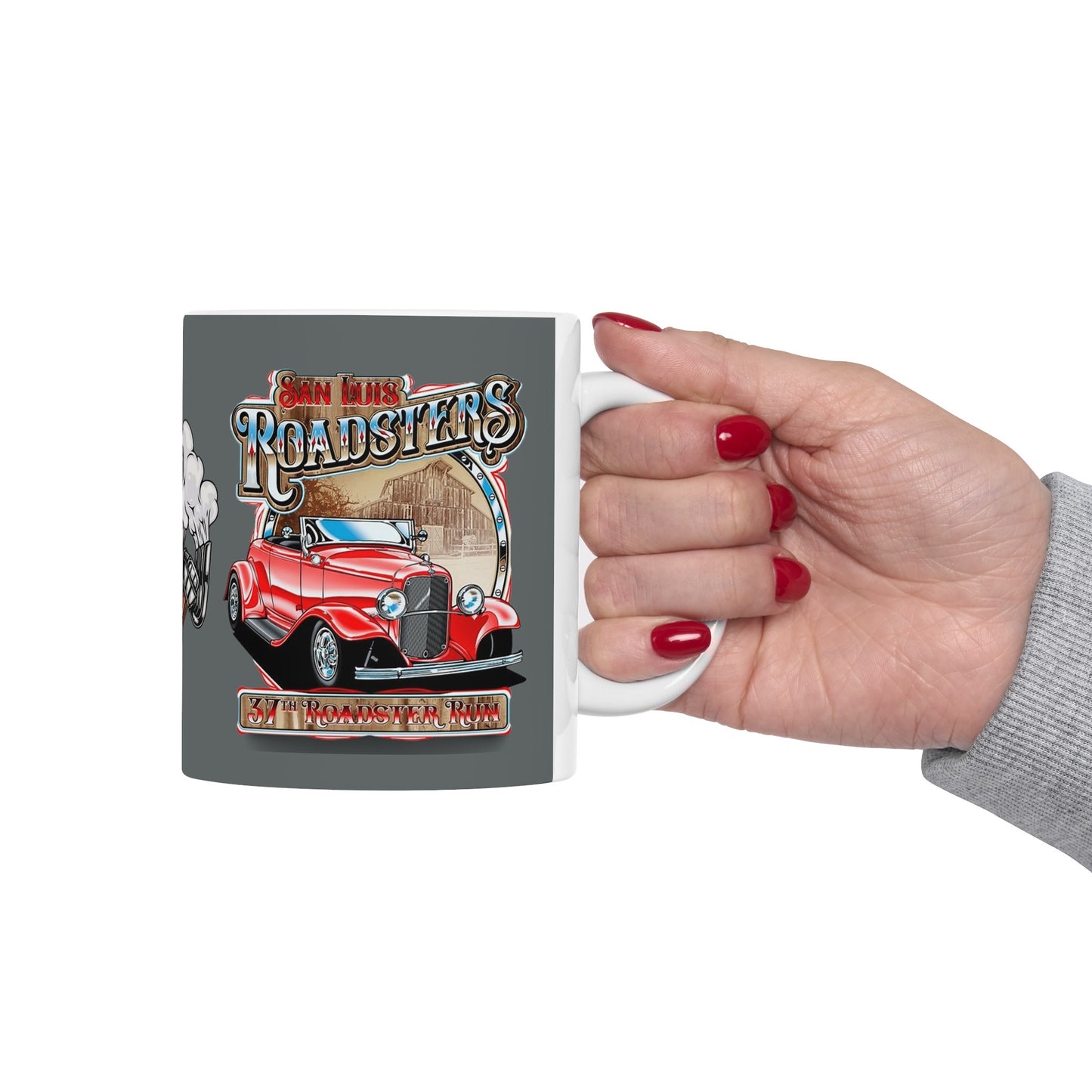 Roadsters Engine Mug 11 Ounces Dark Grey