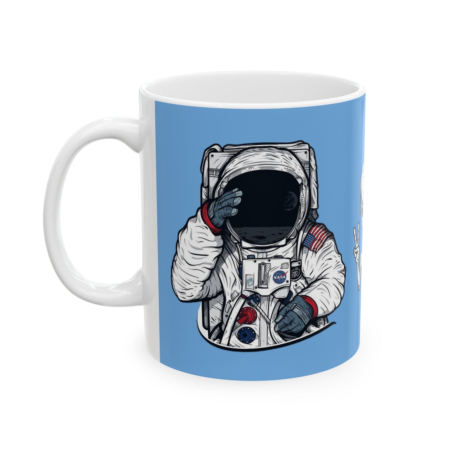 Nasa Alien Mug 11 Ounces Light Blue